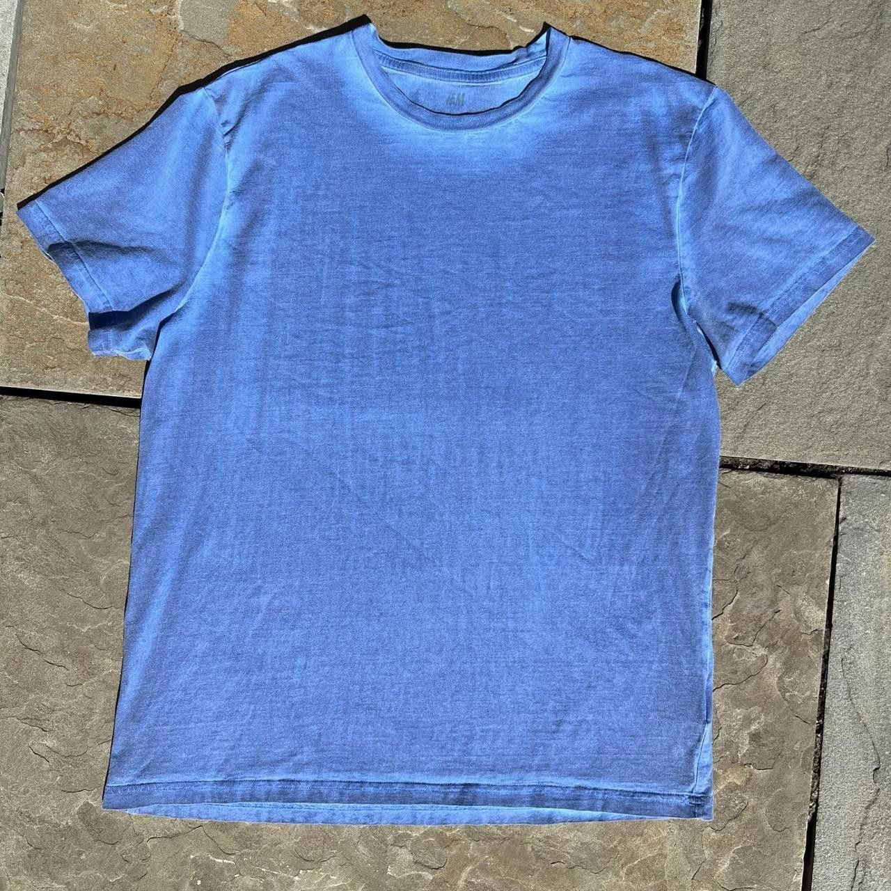 H&M Reworked Overdyed Blue Garment Dyed T-Shirt Size US M / EU 48-50 / 2 - 1 Thumbnail