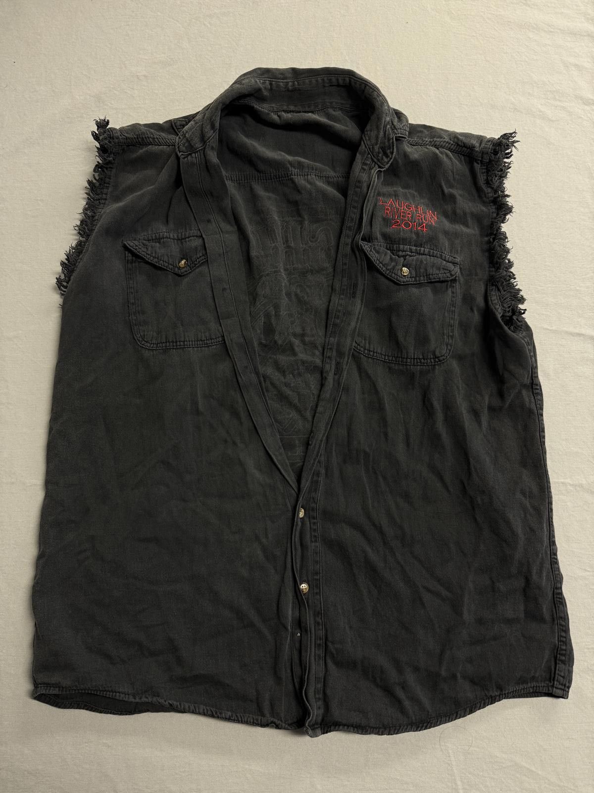 Designer Biker Laughlin River Run Cut Off Vest 2014 Faded 2XL Size US XXL / EU 58 / 5 - 2 Thumbnail
