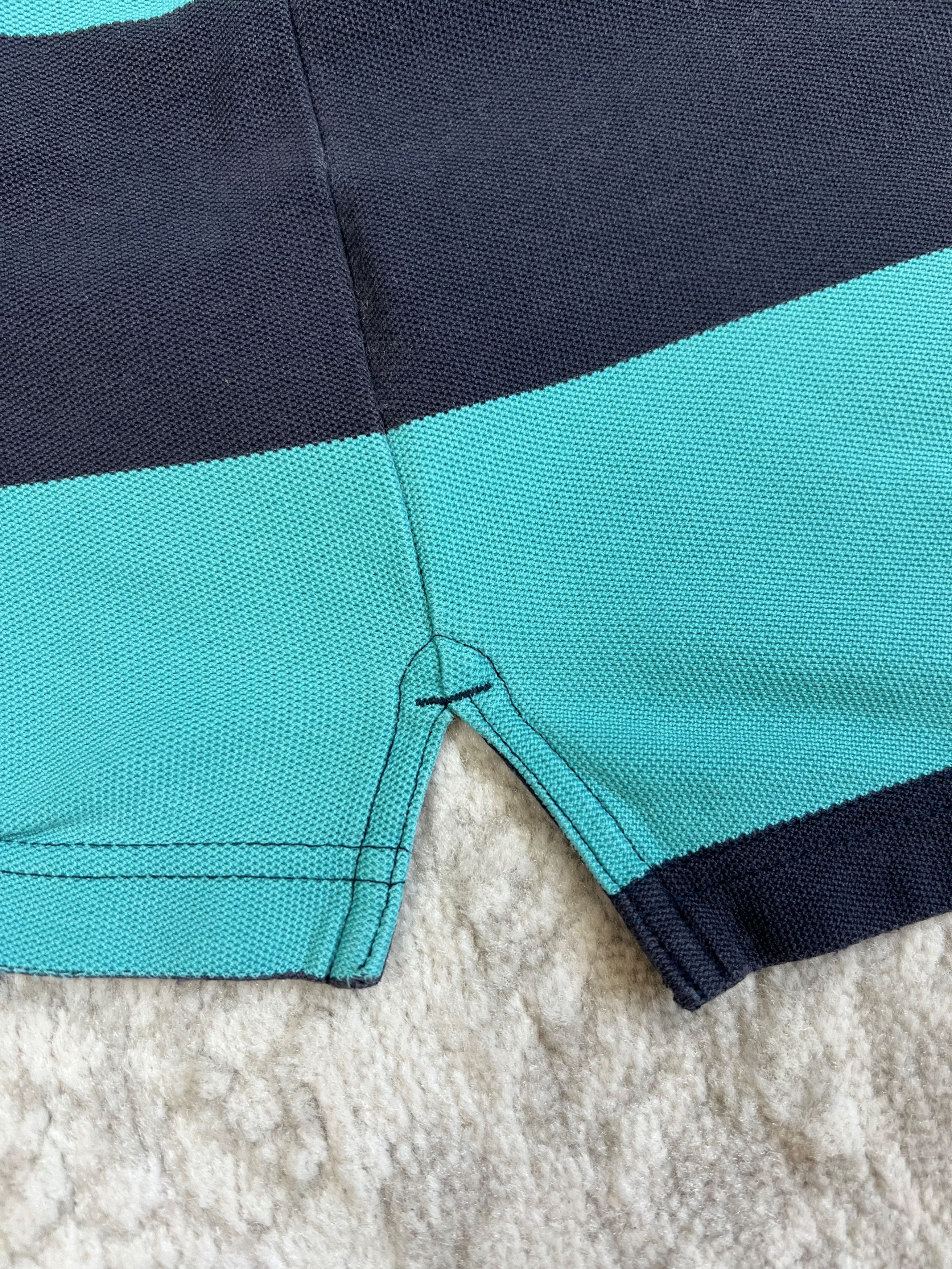 Nike Nike Striped Polo Shirt Teal Navy S/XS Size US S / EU 44-46 / 1 - 16 Thumbnail