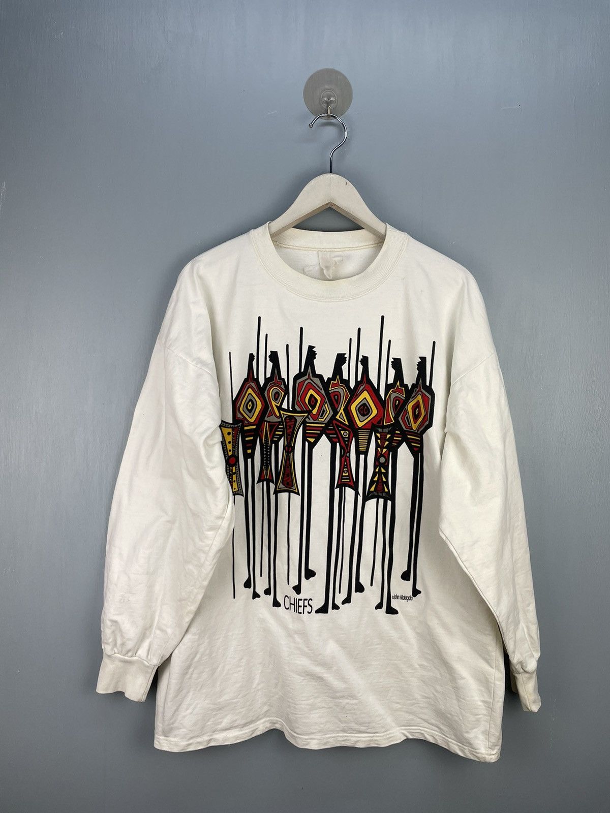 Vintage Vintage 90s John Malagala Chief art t shirt Size US XL / EU 56 / 4 - 1 Thumbnail