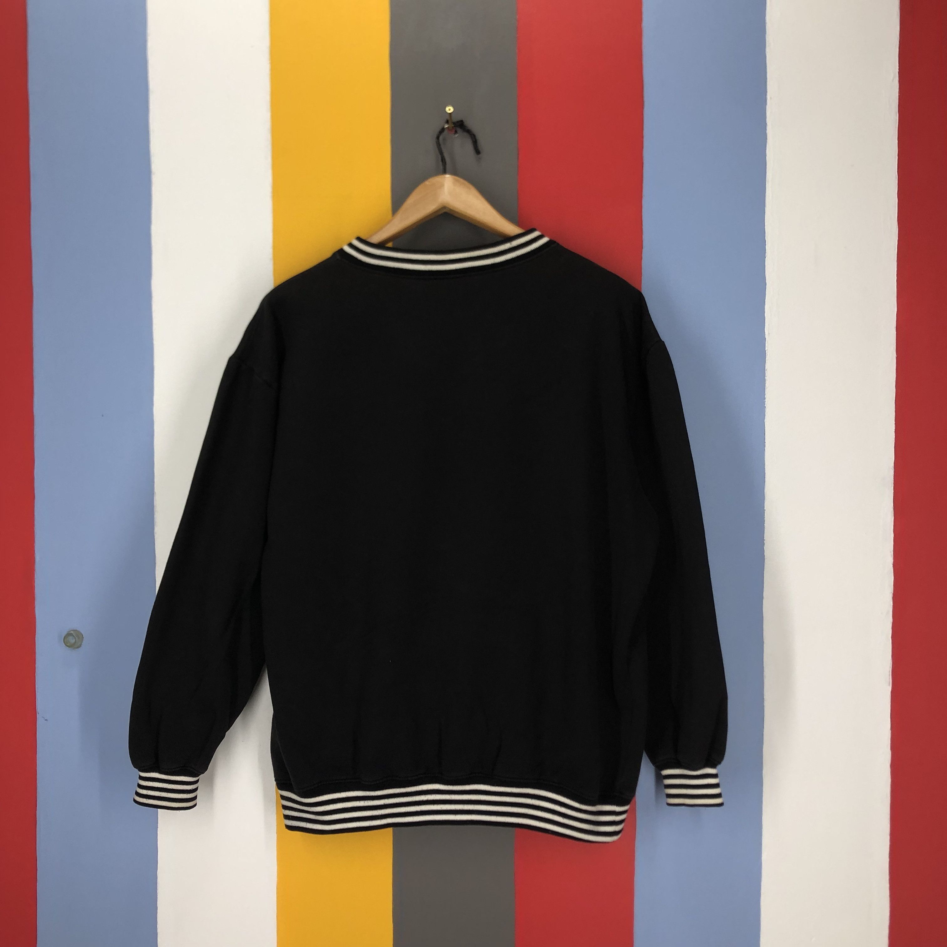 Nike Vintage NIKE V Neck Striped Sweatshirt #1635/03 Size US L / EU 52-54 / 3 - 6 Thumbnail