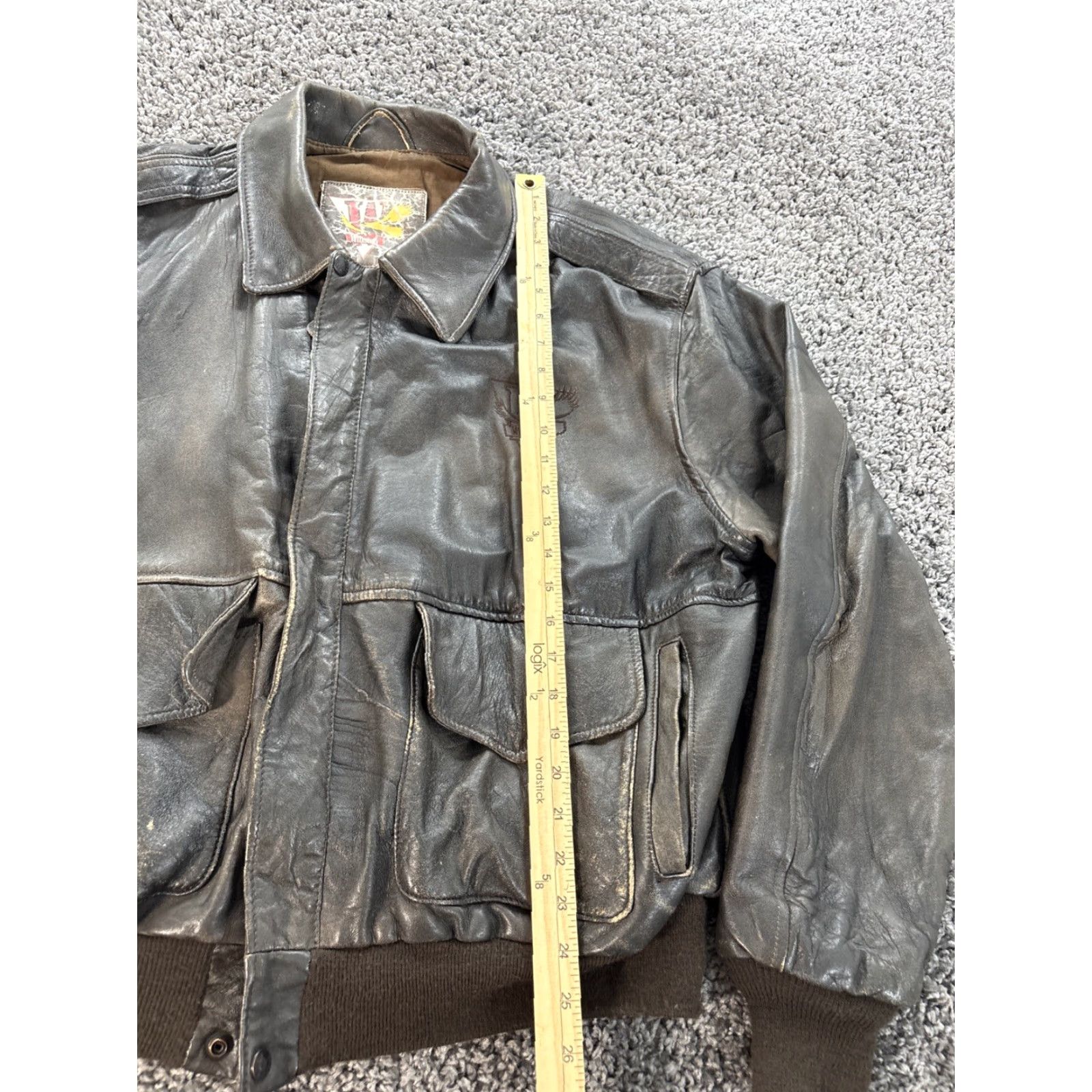 Vintage VINTAGE Bomber Jacket Mens XL Brown Leather 90s Distress A2 Flight Cigarette USA Brown Mens XL Size US XL / EU 56 / 4 - 2 Thumbnail