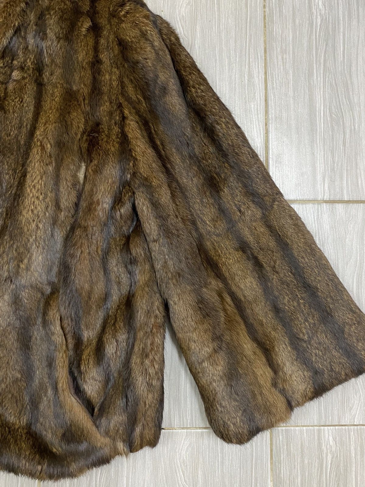 Vintage Vintage Real Fur Coat Brown Striped Jacket Size S / US 4 / IT 40 - 5 Thumbnail