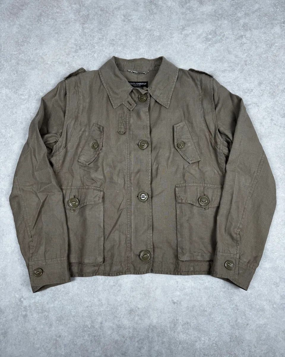 Dolce & Gabbana SS2004 Dolce & Gabbana Beige Linen Buttoned Jacket Size US S / EU 44-46 / 1 - 1 Thumbnail
