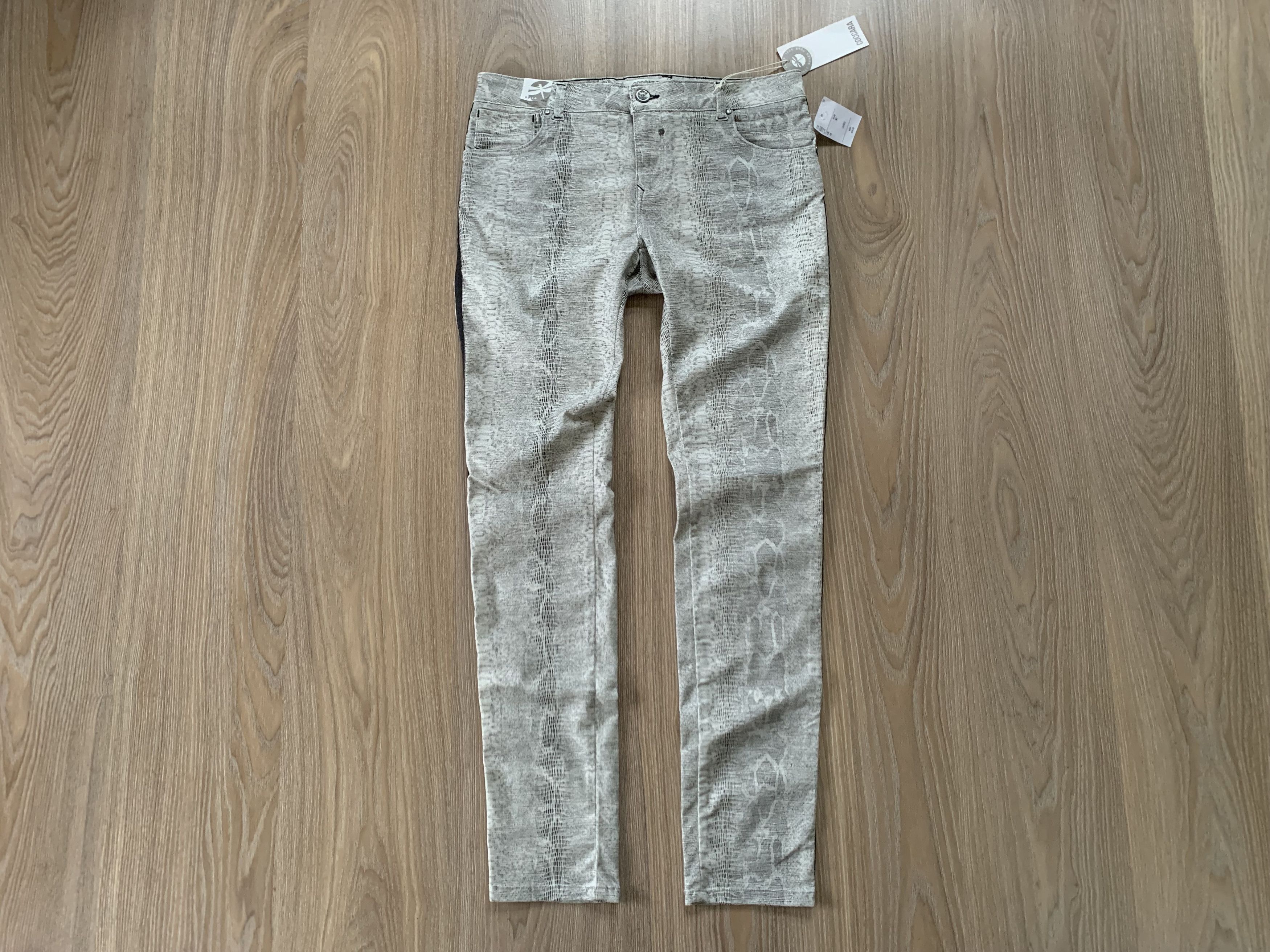 Denime × Designer Coccara Animal Print Jeans Piton Reptile Size 31" - 2 Thumbnail