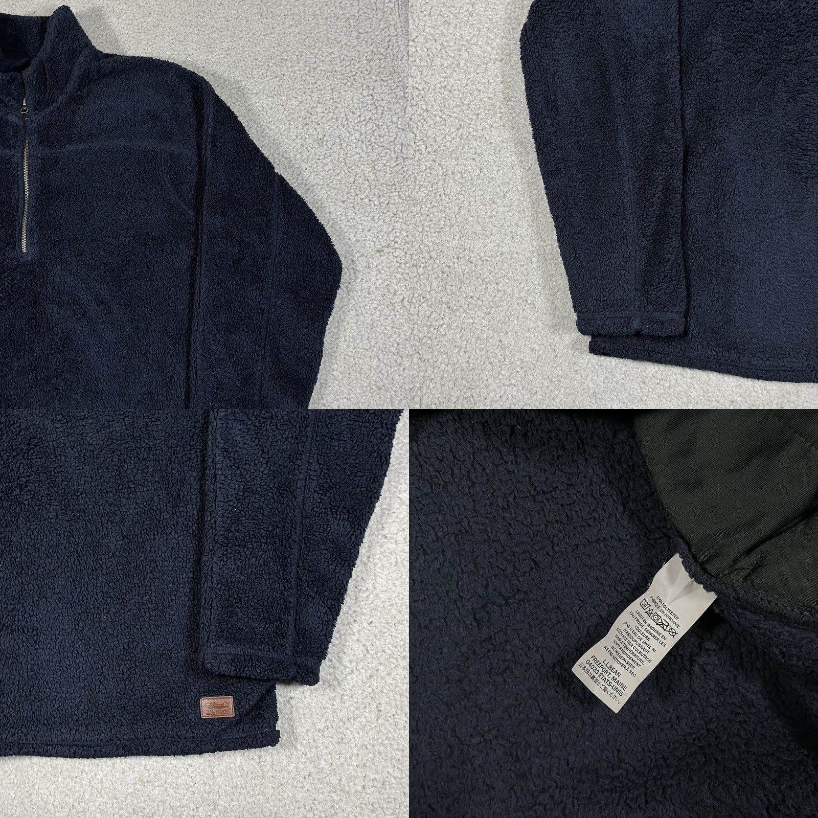 Vintage LL Bean Jacket Mens L Blue Sherpa Deep Pile Fleece 1/4 Zip Pullover Hiking Retro Size US L / EU 52-54 / 3 - 8 Thumbnail