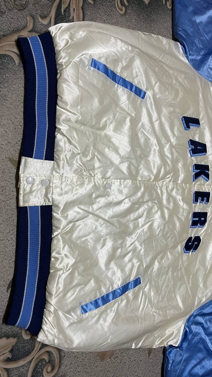 NBA × Vintage NBA Lakers Satin Bombers Jacket Hardwood Classic Carl Banks Size US XXL / EU 58 / 5 - 4 Thumbnail