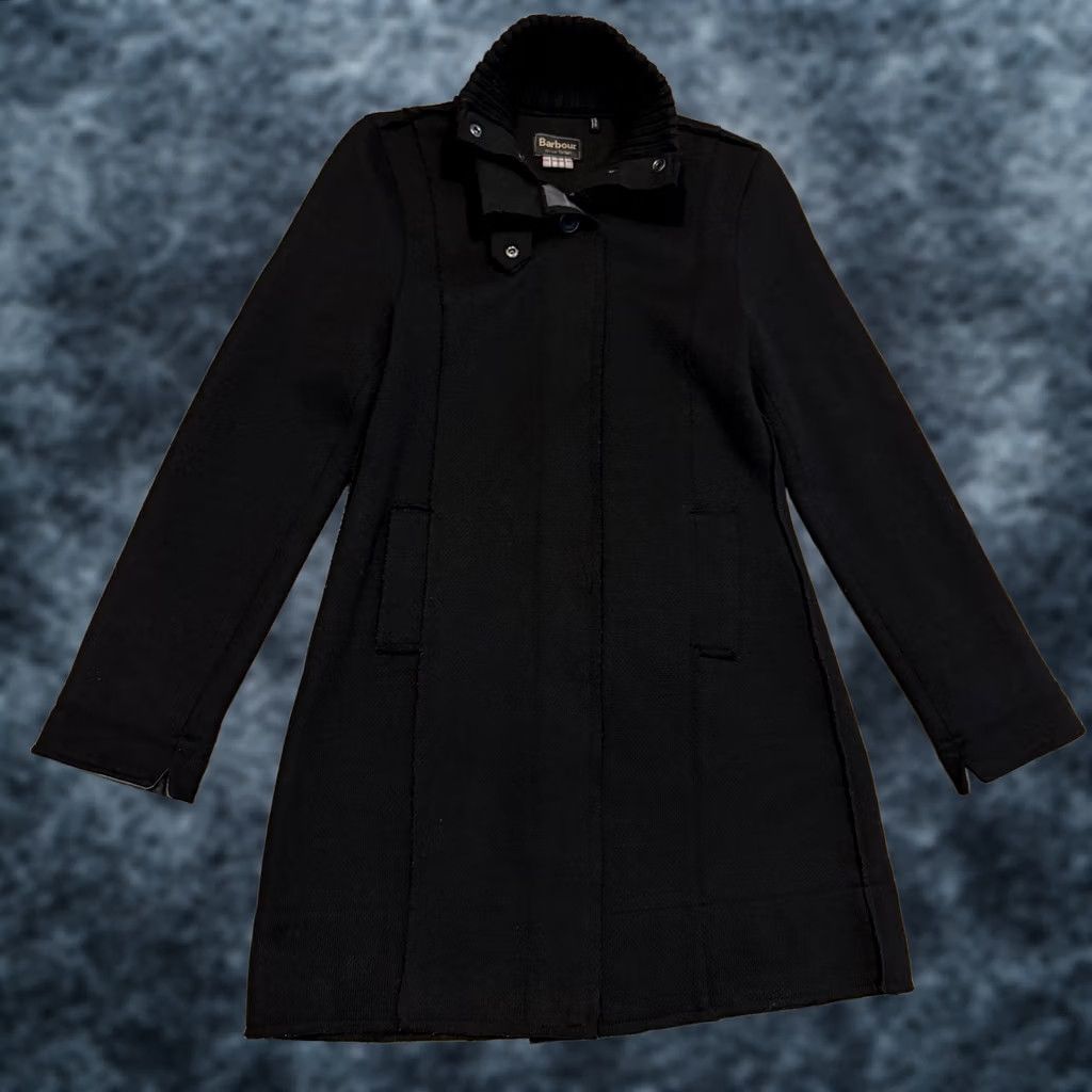 Barbour Barbour Millfire Knit Coat Jacket Men’s Size 10 Wool Blend Button Up Black Modern Classic Outdoor Pockets Collared Long Sleeve Vintage No Size L / US 10 / IT 46 - 1 Thumbnail