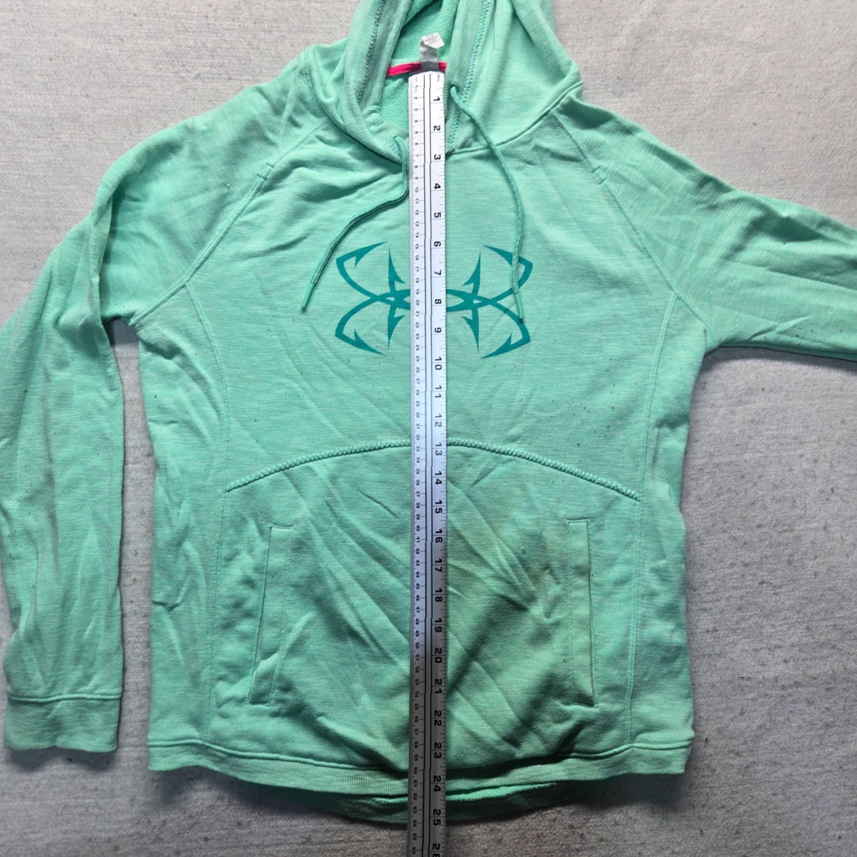 Under Armour Under Armour Hoodie Pullover Sweatshirt Green Logo Raglan Sleeve Women M Long Sleeve Casual Fall Spring Winter Pockets Size M / US 6-8 / IT 42-44 - 6 Thumbnail