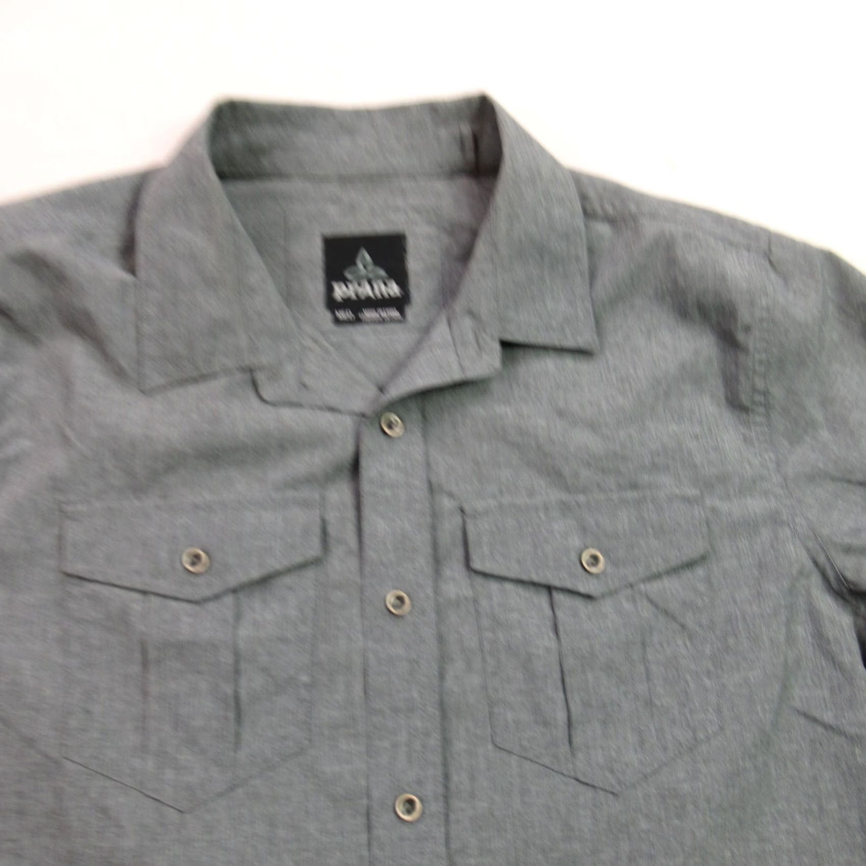Prana prAna Shirt Mens Medium Long Sleeve Pockets Hiking Outdoors Button Front Gray Size US M / EU 48-50 / 2 - 2 Thumbnail