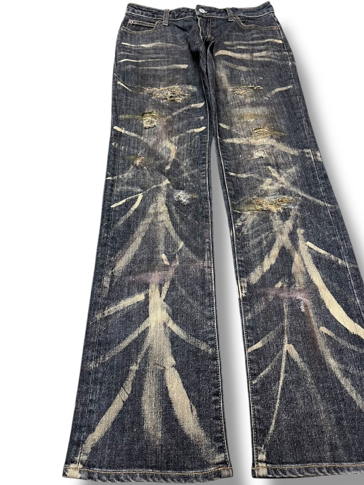Gap Vintage Gap Bootcut Clawmark Art Distressed Denim Size US 29 - 3 Thumbnail