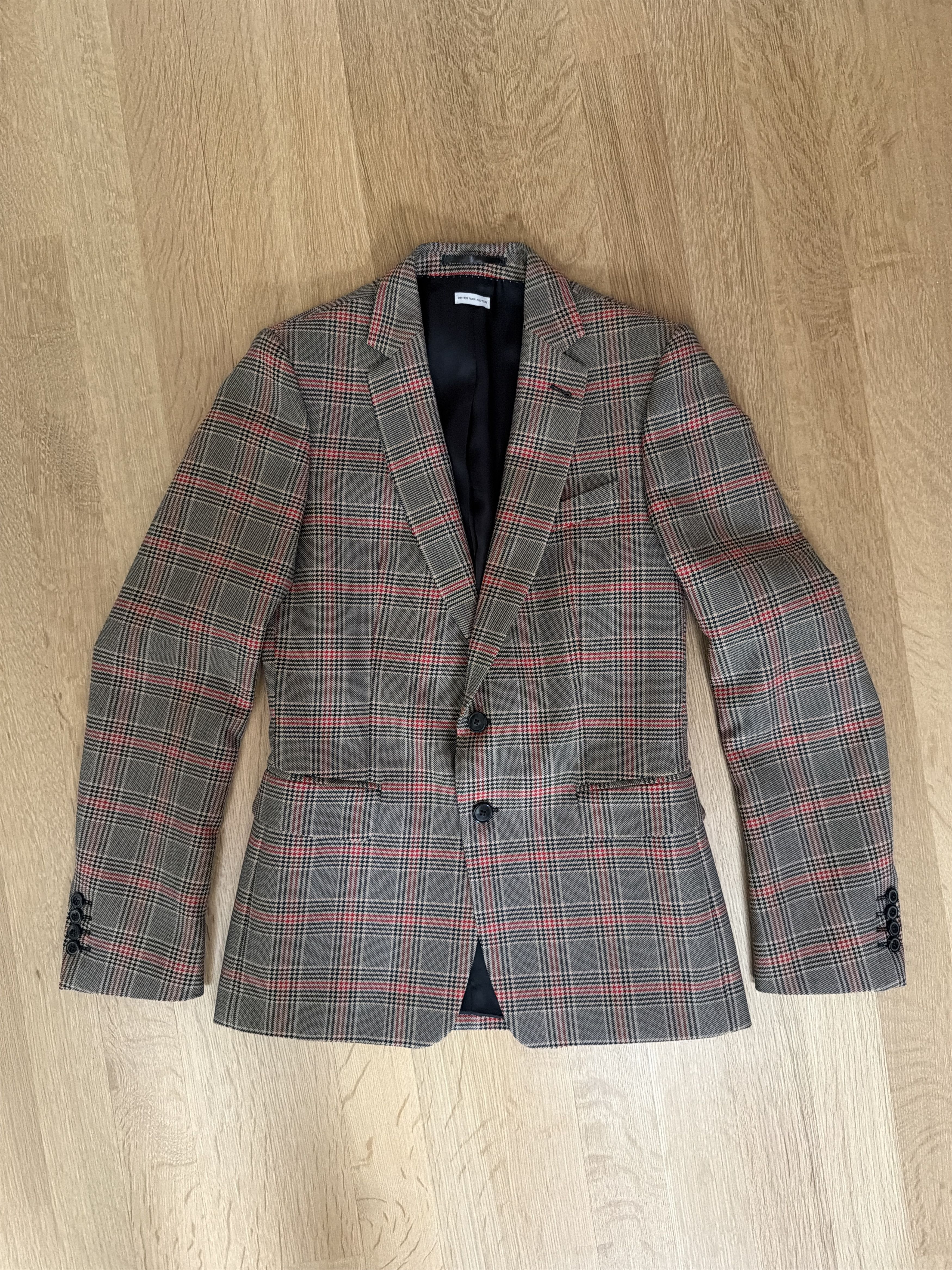 Dries Van Noten Prince of Wales Checked Wool Blazer Size 36R - 1 Thumbnail