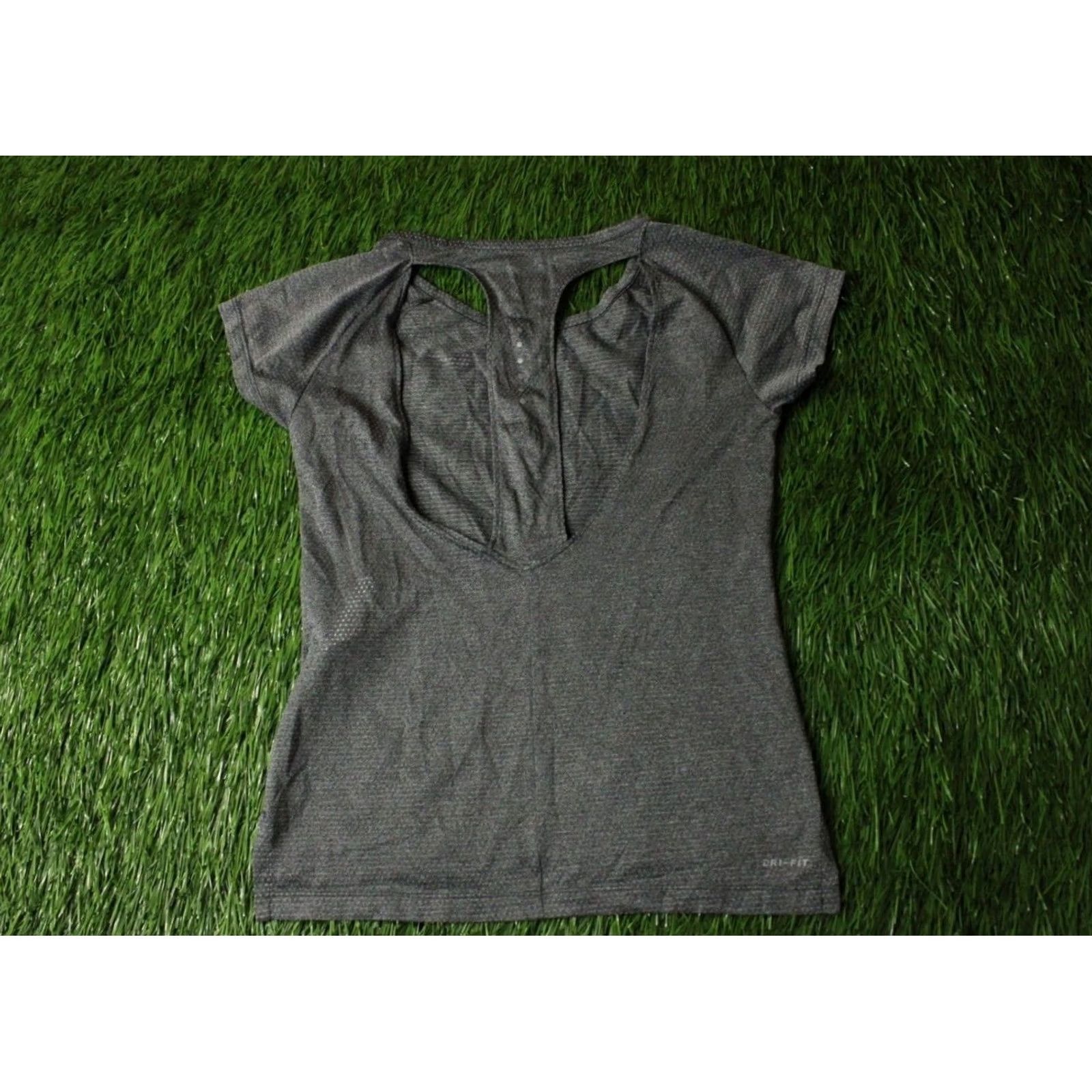 Nike Nike Dri-FIT Running Shirt Women Training XS Gray T-Shirt/TEE Short Sleeve Sport Jersey Size XS / US 0-2 / IT 36-38 - 2 Thumbnail