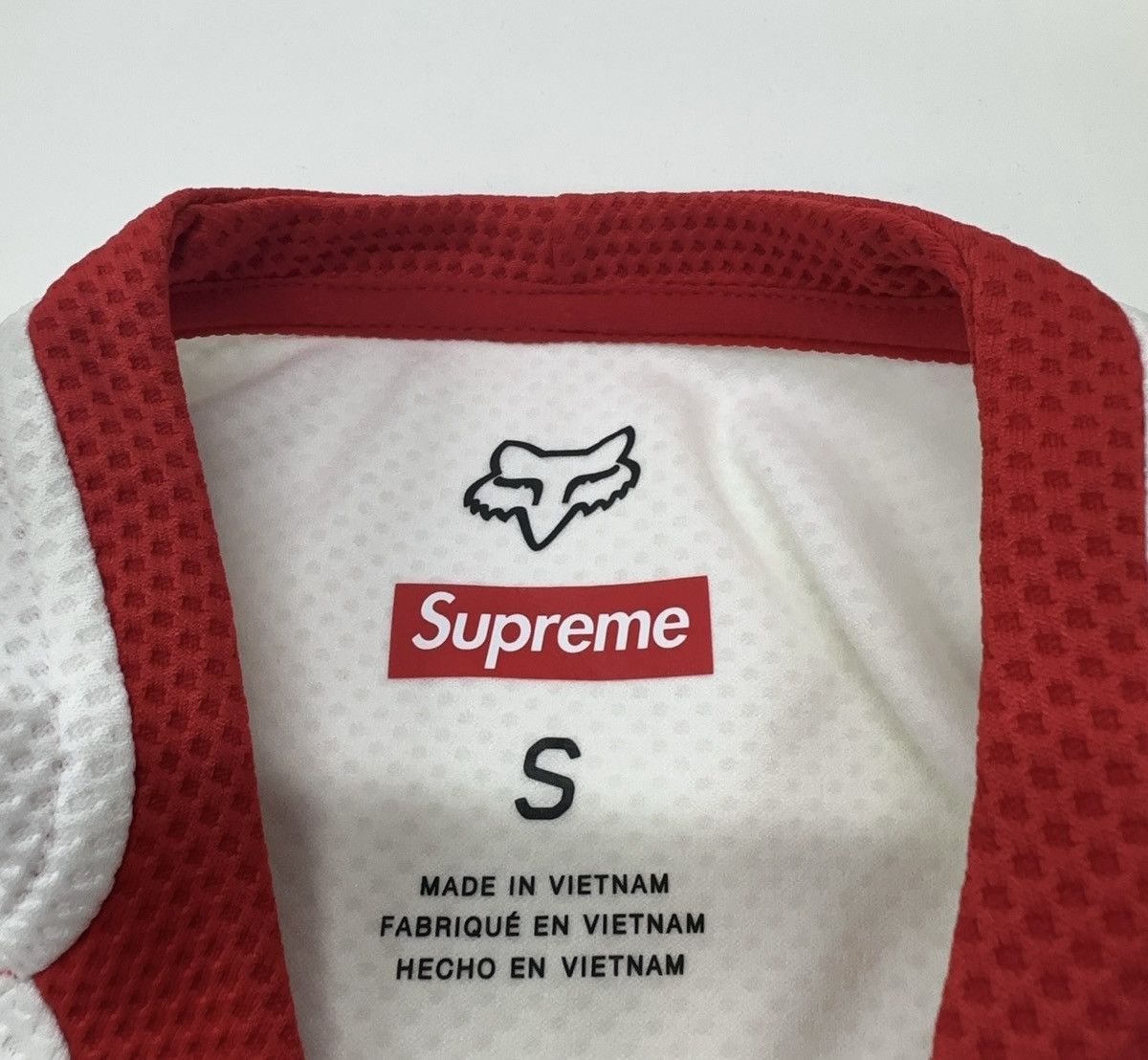 Fox Racing × Supreme Supreme Fox racing moto Jersey top white red Size US S / EU 44-46 / 1 - 2 Thumbnail
