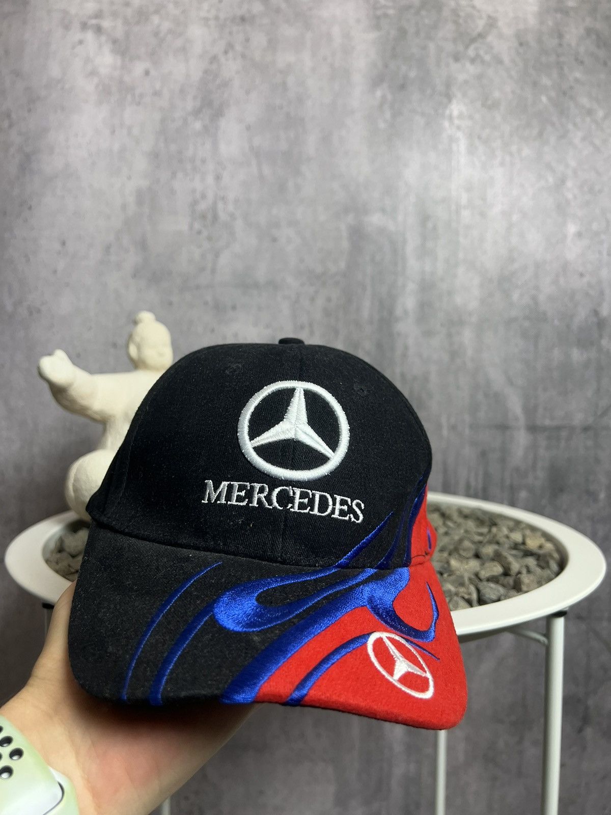 Mercedes-Benz × Vintage Vintage 90’s rare Mercedes AMG flame racing moto cap Size ONE SIZE - 5 Thumbnail