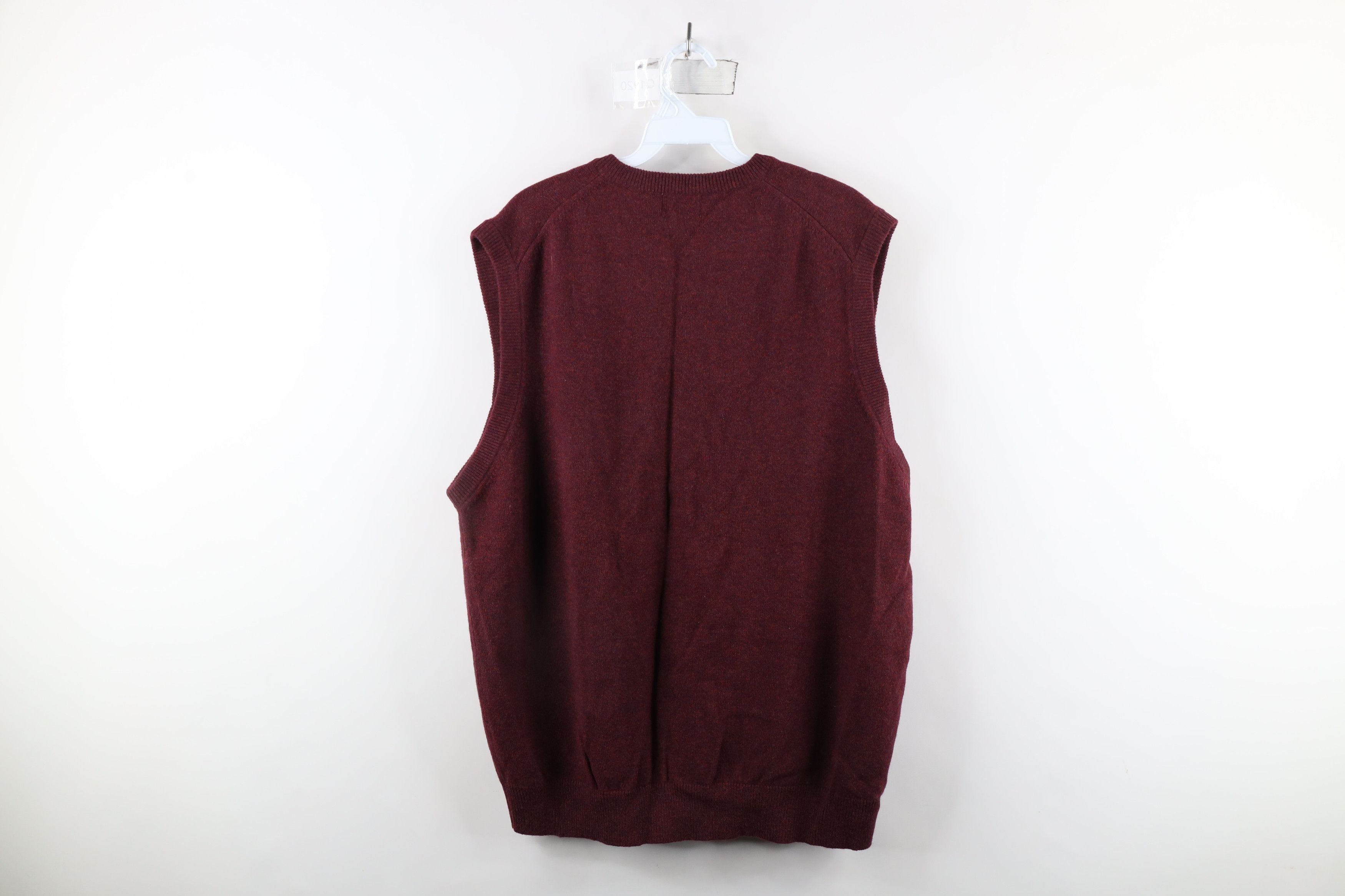 L.L. Bean × Vintage Vintage 90s LL Bean Knit V-Neck Sweater Vest Heather Red Size US XL / EU 56 / 4 - 5 Thumbnail