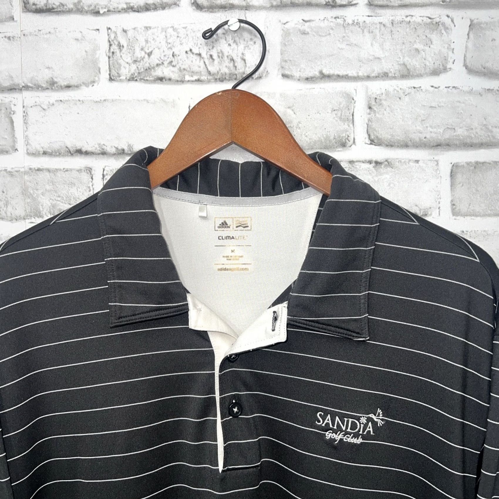 Adidas Adidas Clima Lite Striped Polo Shirt Mens Size M Black Polo ShirtMens M Black Striped Polo Shirt Size US M / EU 48-50 / 2 - 2 Thumbnail