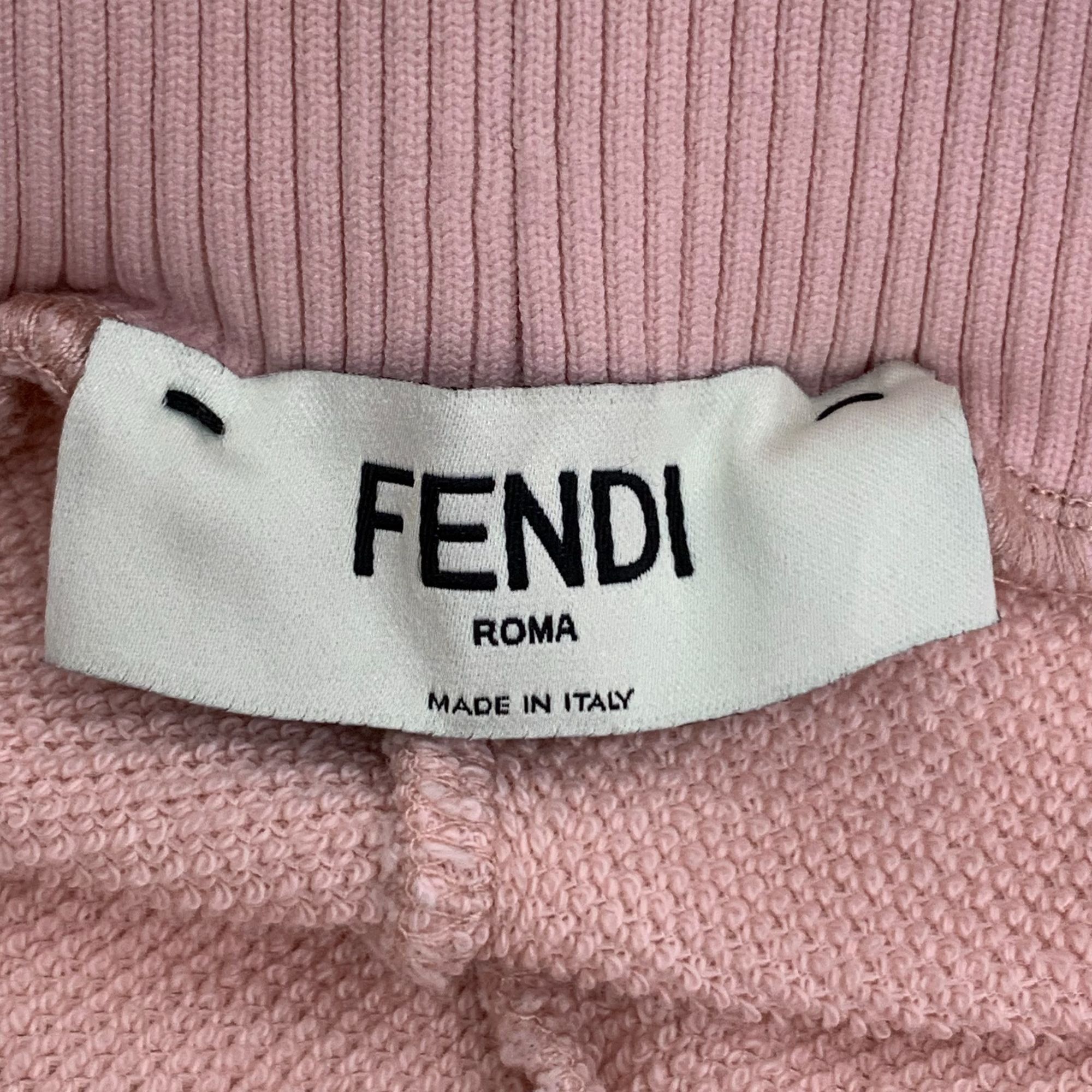 Fendi X10226 Fendi Pink Jogger Sweatpants With Logo Trim Ribbed Size 28" / US 6 / IT 42 - 6 Thumbnail