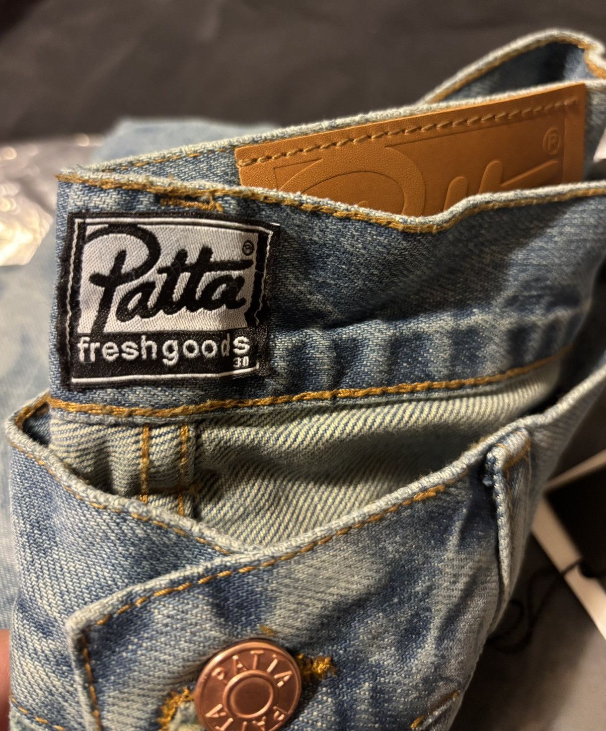 Patta Pattagoods “Til Victory Is Won” Washed Denim Jeans Size US 30 / EU 46 - 4 Thumbnail