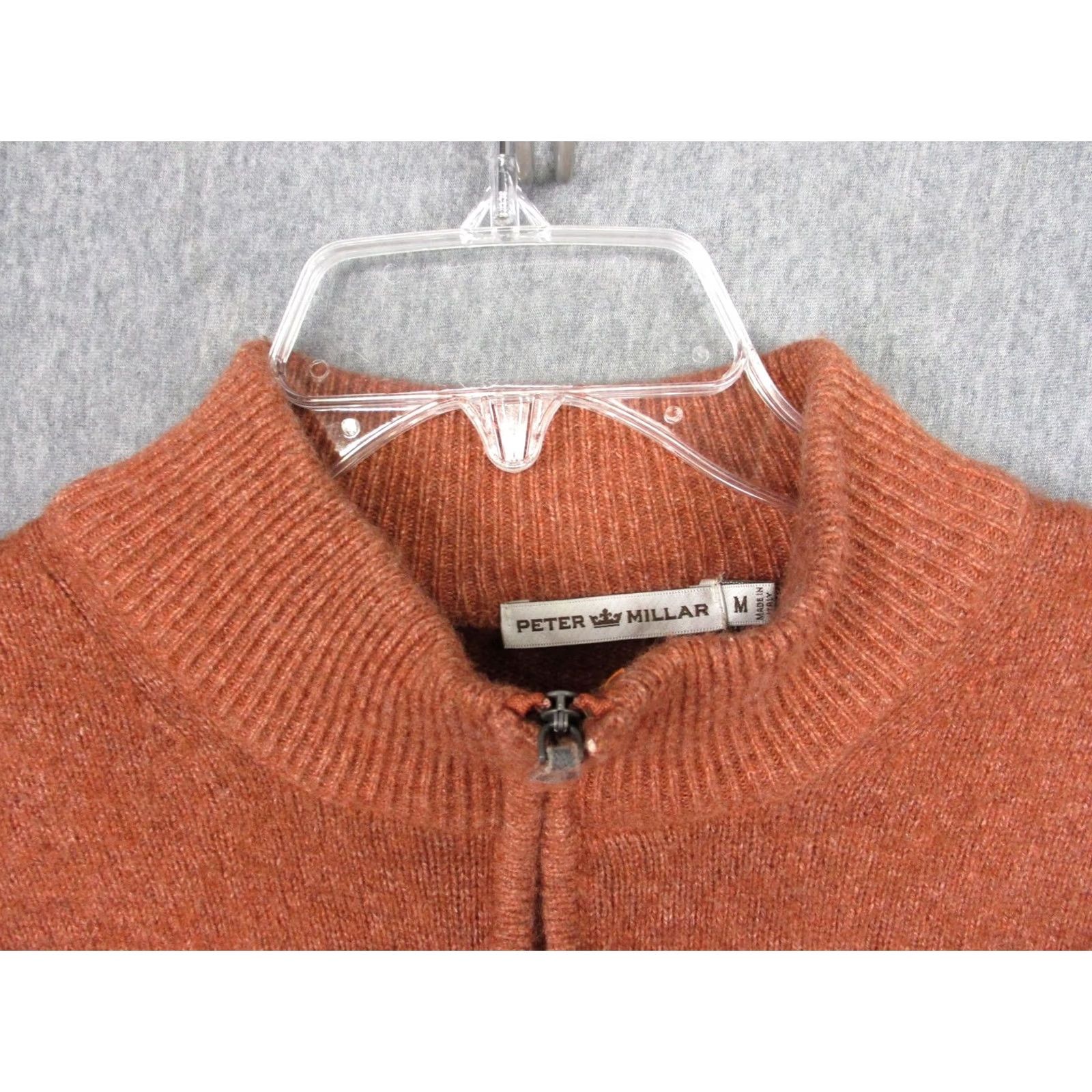 Peter Millar VINTAGE Peter Millar Sweater Mens Medium Orange 1/4 Zip Mock Wool Cashmere Italy Size US M / EU 48-50 / 2 - 2 Thumbnail