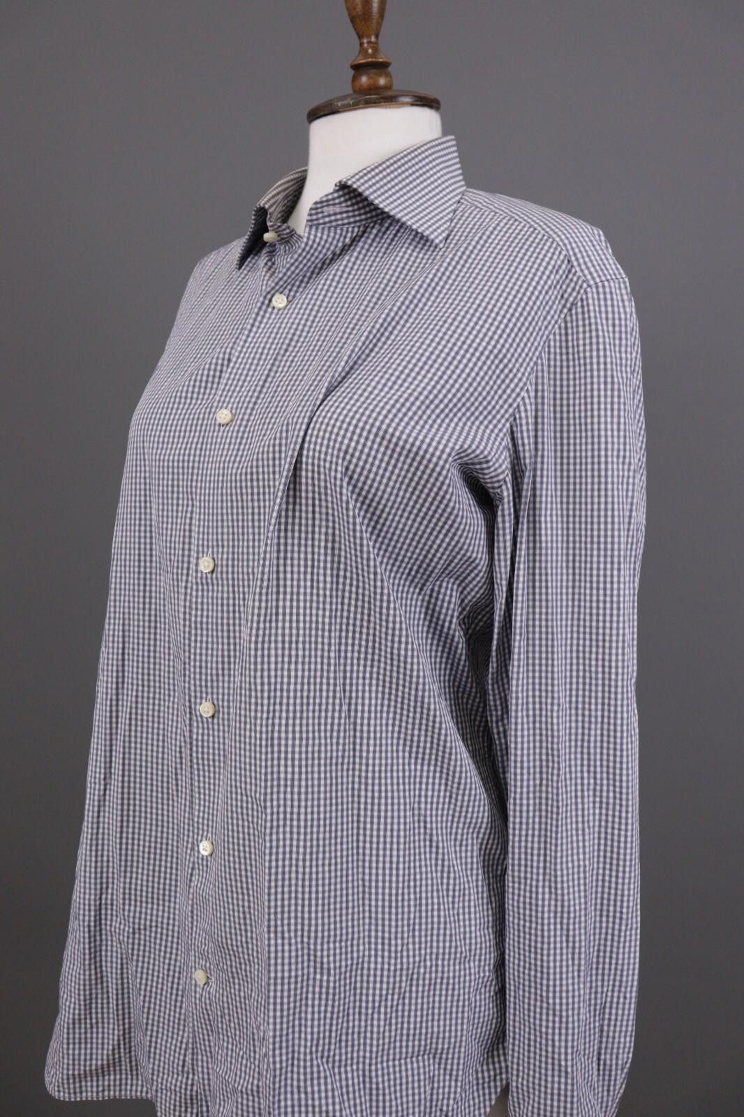 Luigi Borrelli Giampaolo Blue Check Button Down Shirt Size 40 / 15 3/4 Size US M / EU 48-50 / 2 - 7 Thumbnail