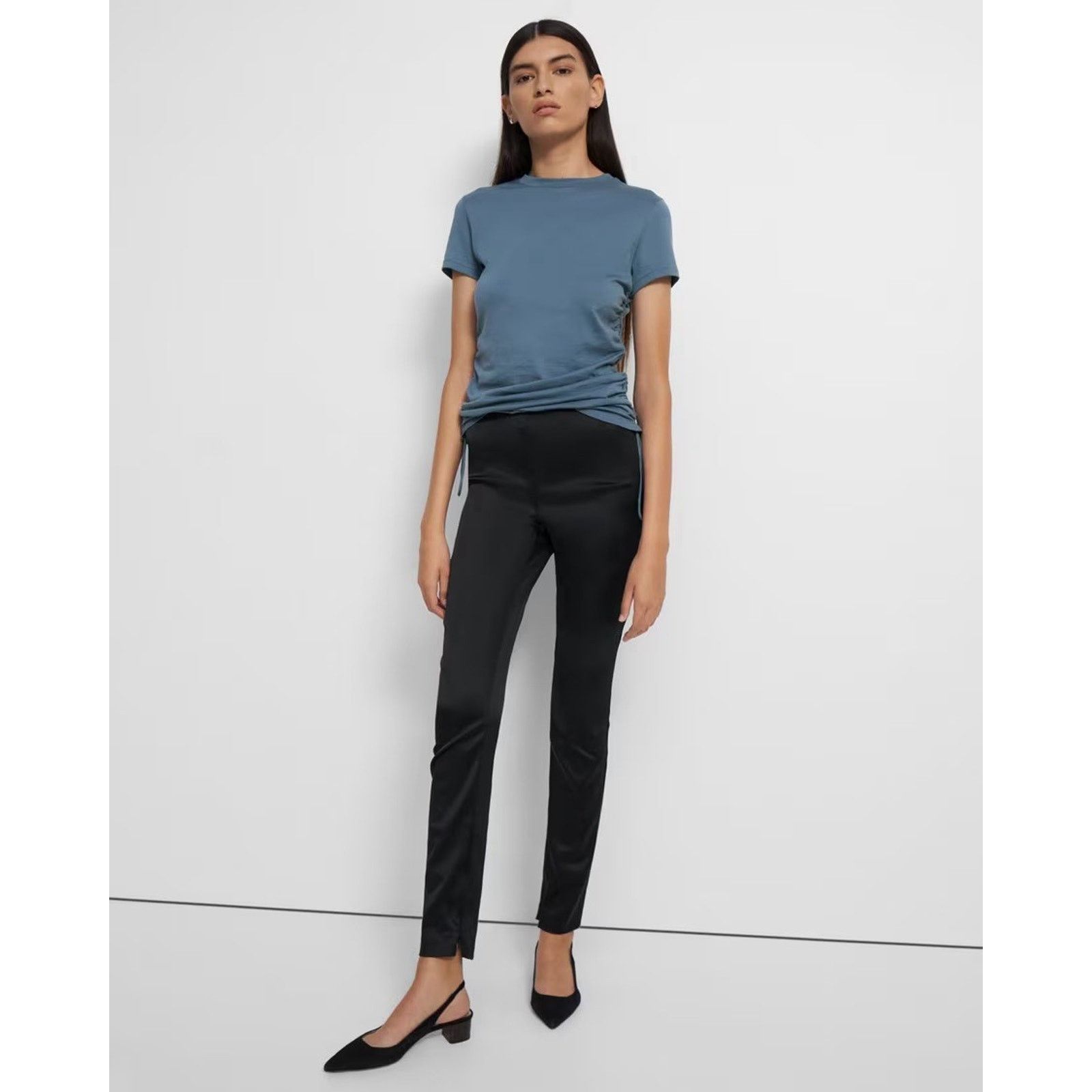 Theory NWT $295 Theory Skinny Legging 4/27 Satin Stretch Ankle Zip Size 27" / US 4 / IT 40 - 12 Thumbnail