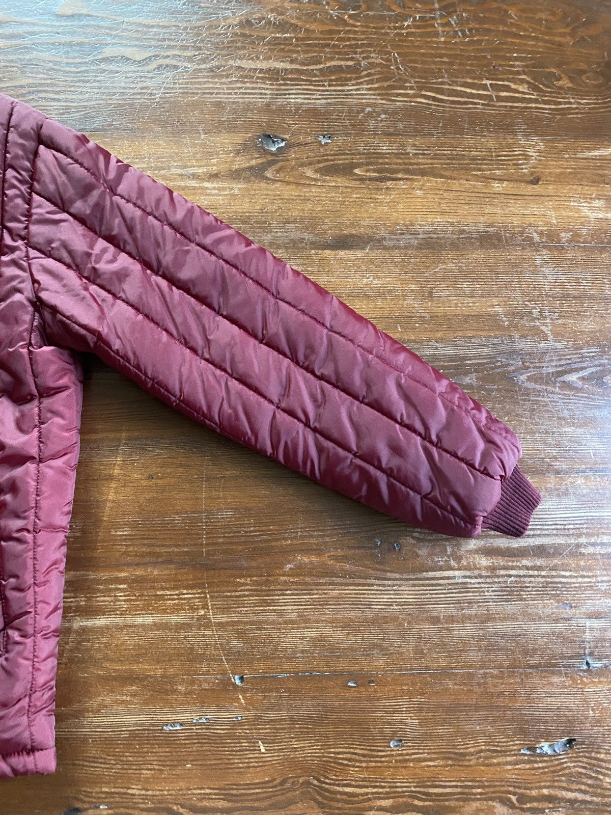 Sears × Vintage Vintage 70’s Sears Vertical Puffer Burgundy Full Zip Jacket Size US S / EU 44-46 / 1 - 4 Thumbnail