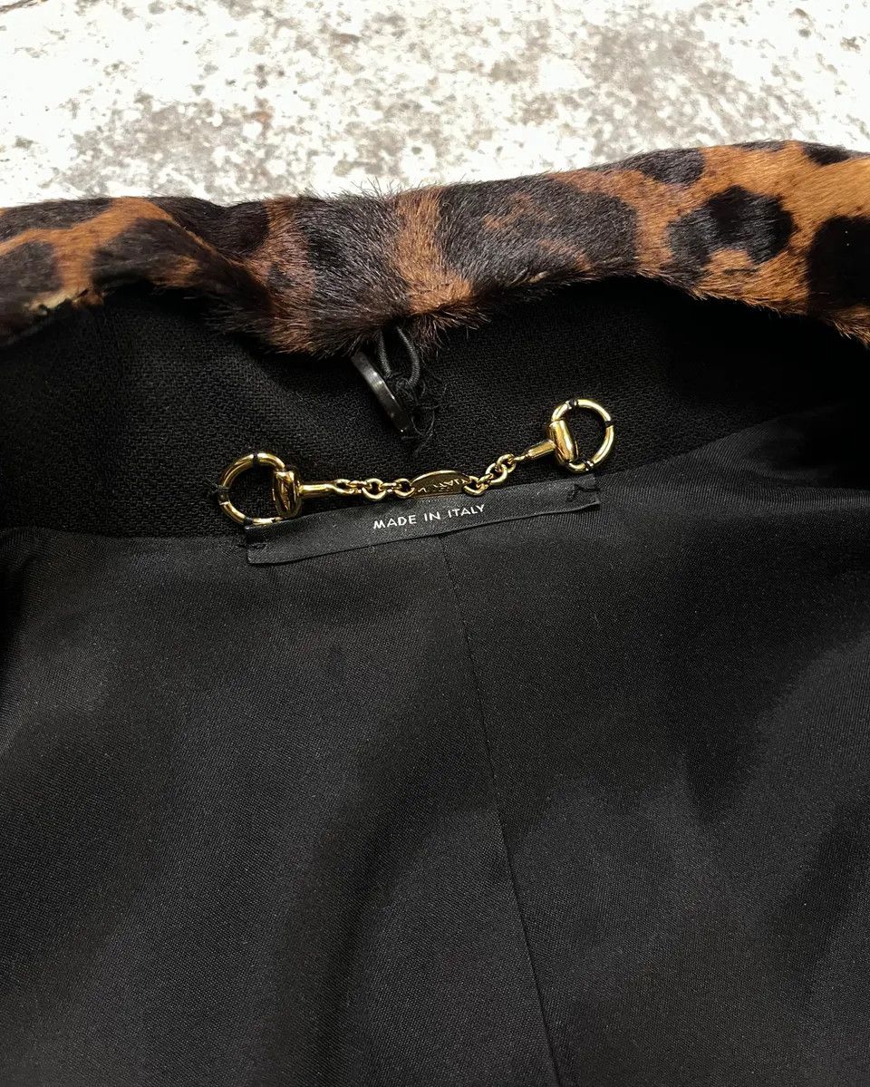 Gucci 2010s Gucci Leopard Collar Black Wool Jacket Size M / US 6-8 / IT 42-44 - 9 Thumbnail