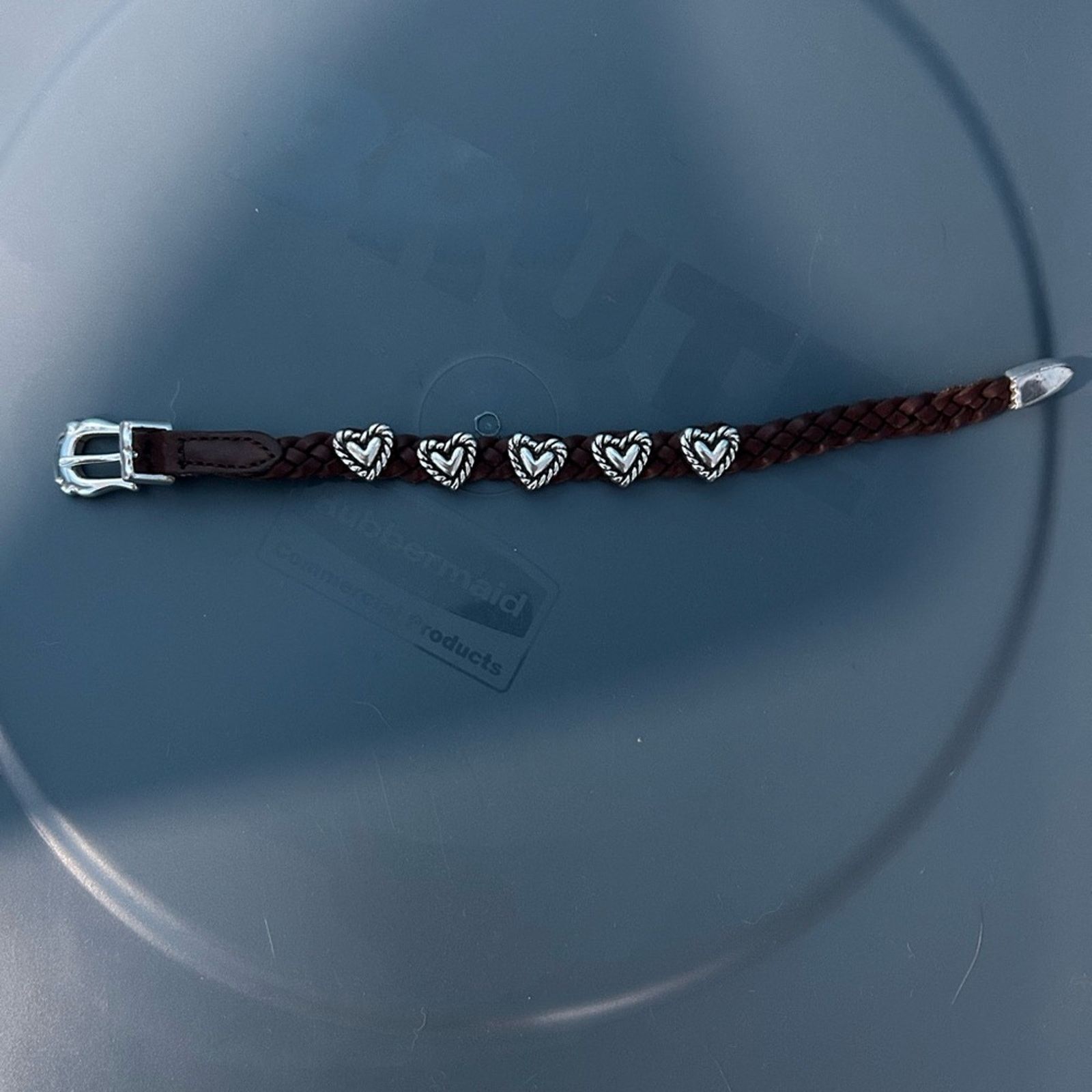 Brighton Brighton Heart Braid Bandit Leather Silver Buckle Bracelet Size ONE SIZE - 2 Thumbnail