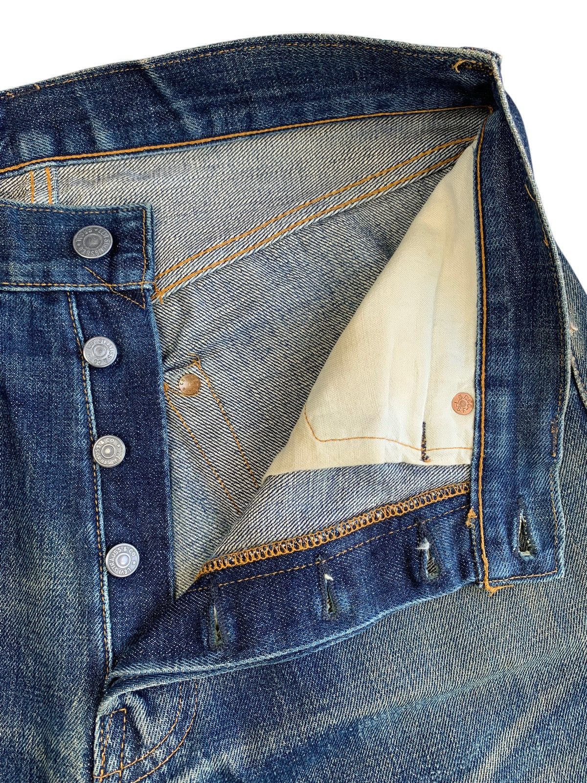 Levi's Vintage 90’s Levis 501XX Big E Thrashed Blue Denim Size US 30 / EU 46 - 10 Thumbnail