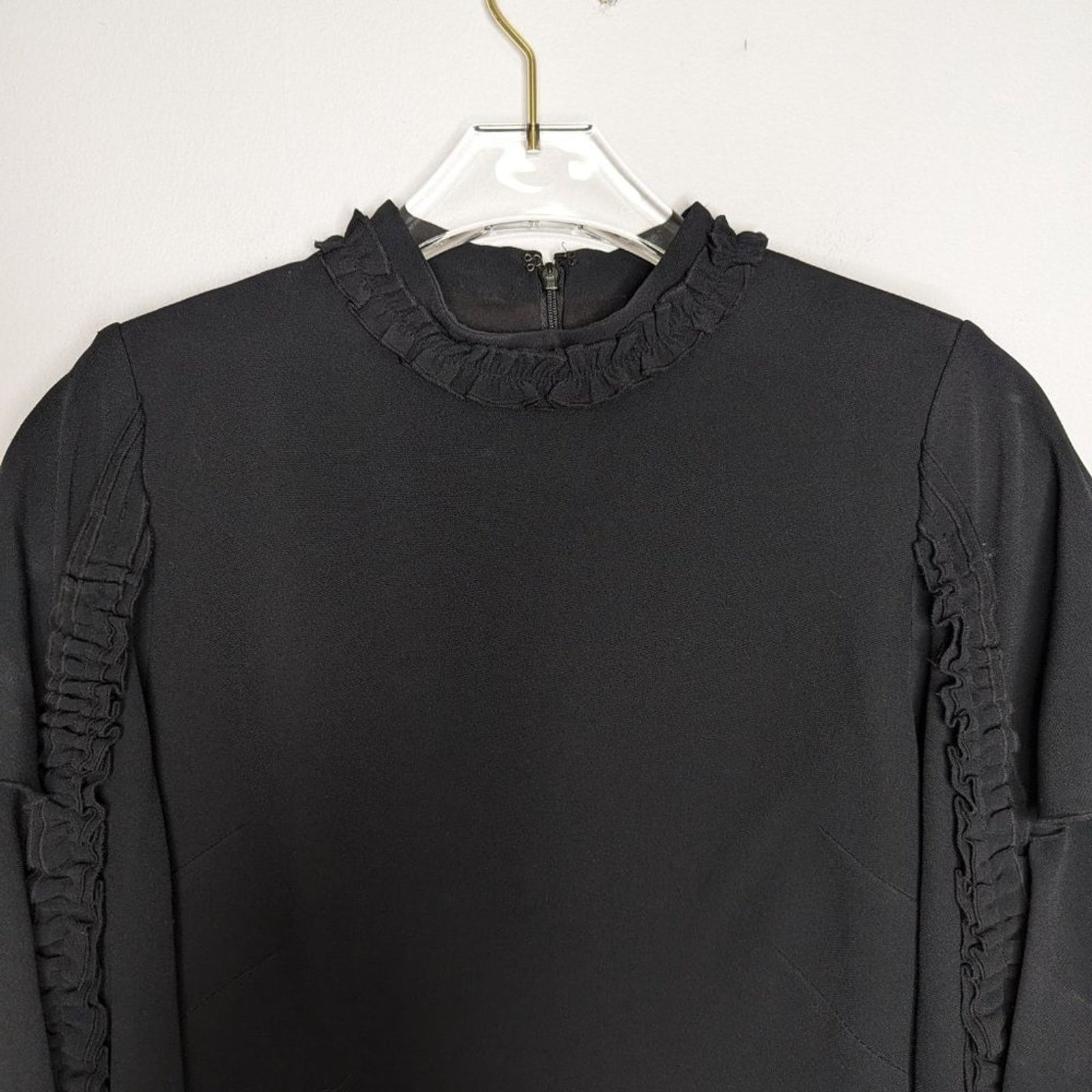 ALEXIS Alexis Black Marianne Tiered Bell-Sleeve Crepe Mini Dress M Size M / US 6-8 / IT 42-44 - 4 Thumbnail