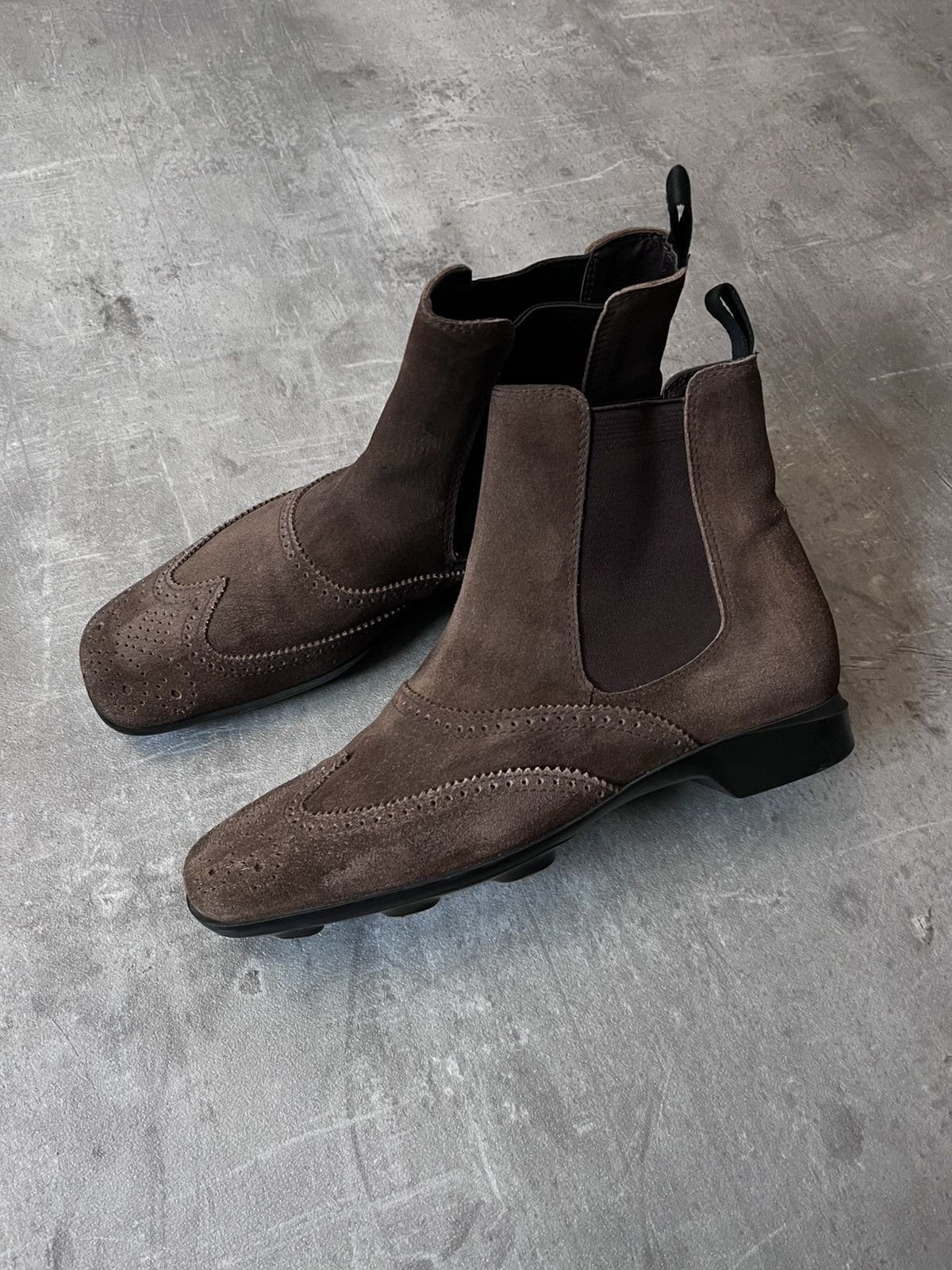 Miu Miu Miu Miu vintage chelsea boots 90s brown suede Size US 9 / EU 42 - 1 Thumbnail