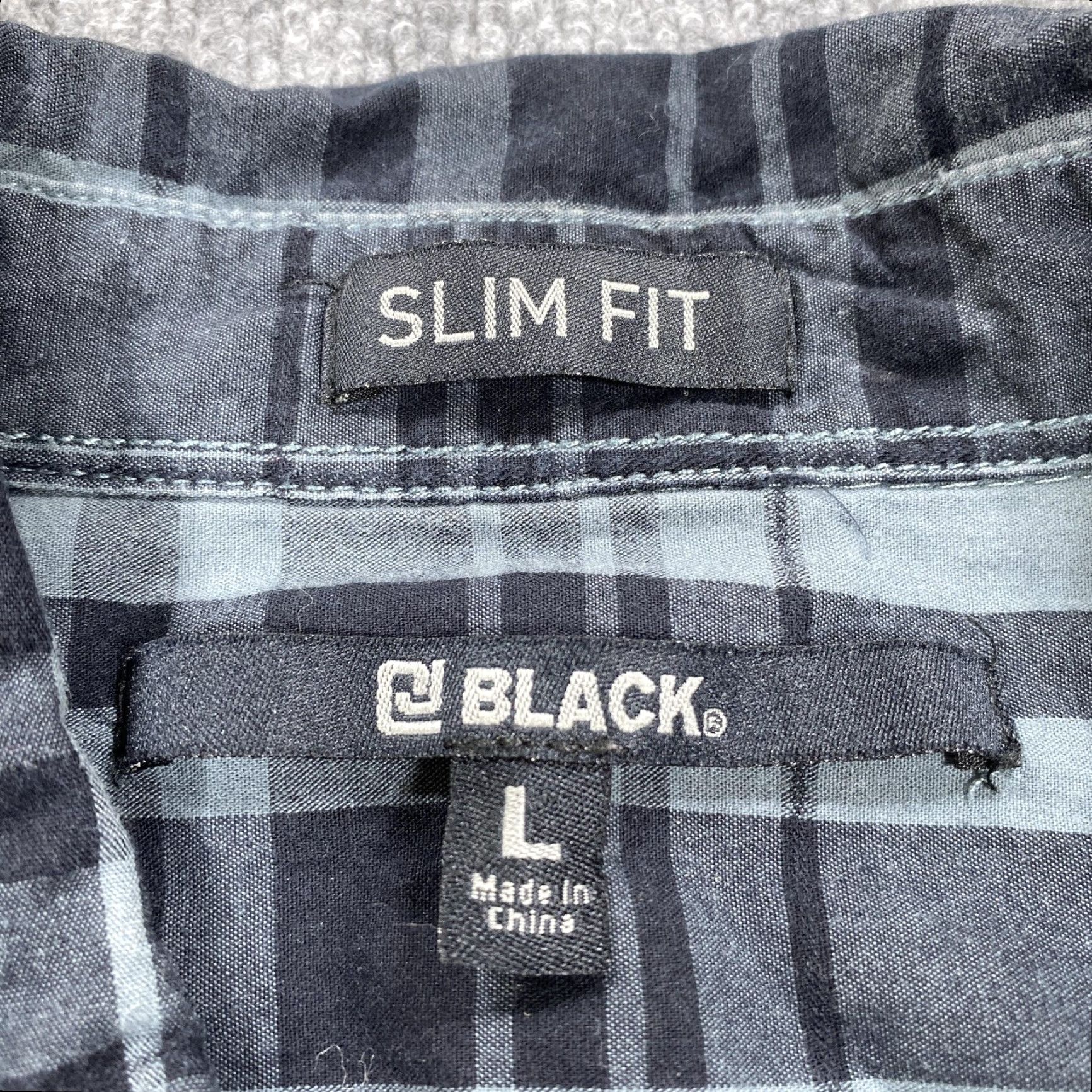 Vintage BLACK Shirt Mens Large Gray Plaid Long Sleeve Snap Button Slim Fit Western Size US L / EU 52-54 / 3 - 3 Thumbnail