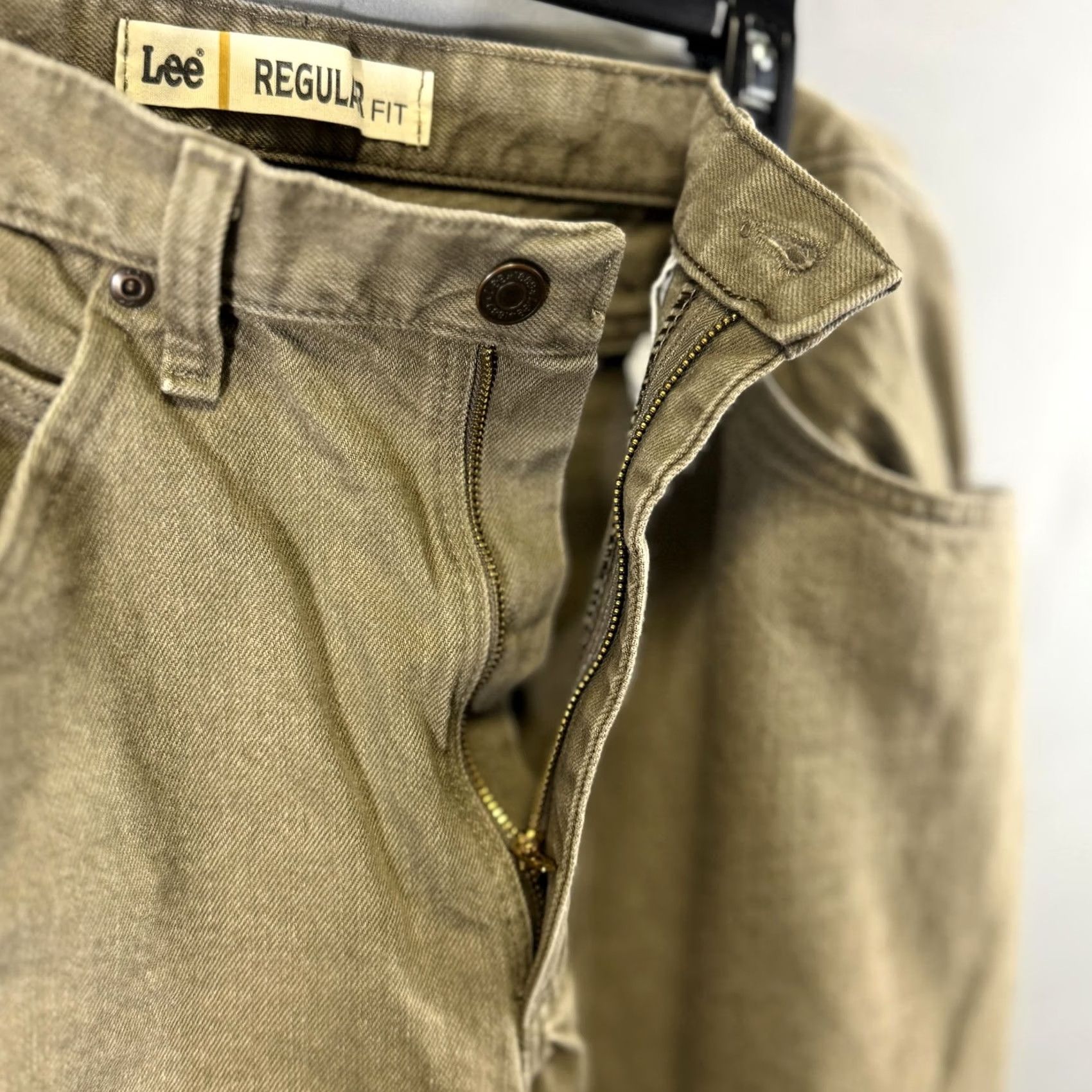 Lee Lee Jeans Mens 36x30 Khaki Regular Fit Straight Leg Denim Pants Casual Size US 36 / EU 52 - 4 Thumbnail