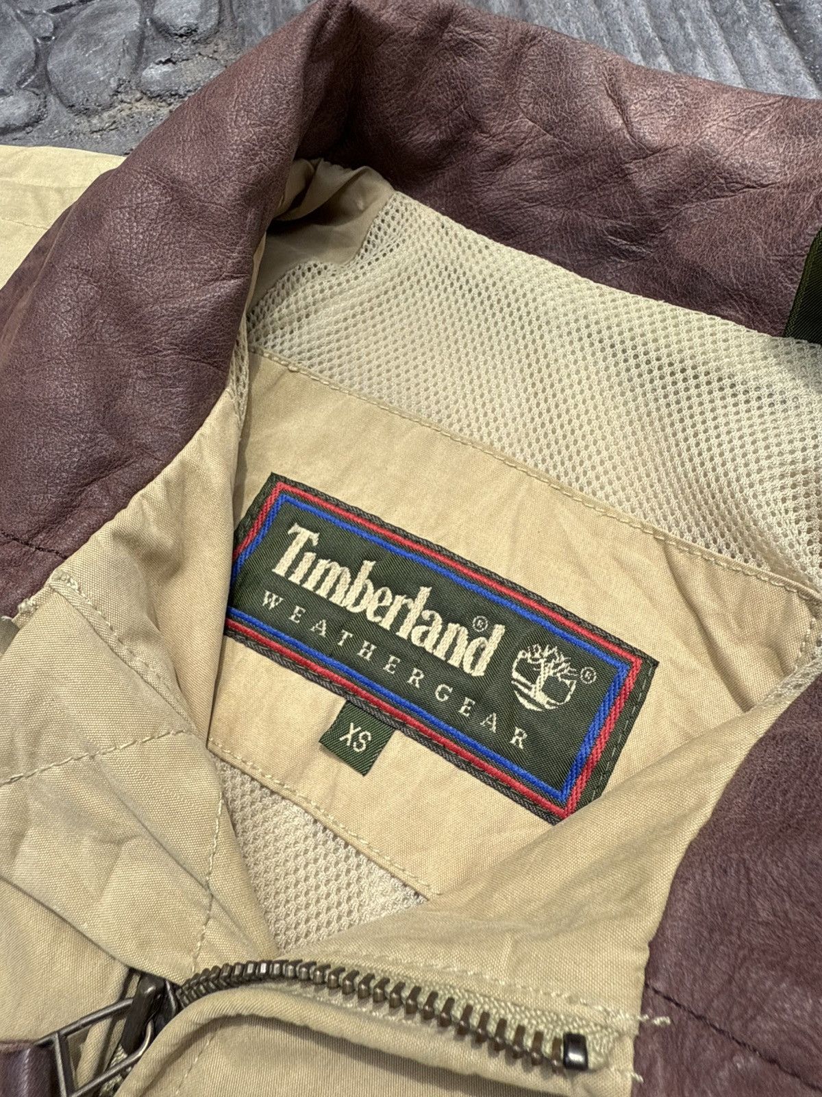 Timberland Vintage 90s Timberland Weather Gear Leather Neck Trim Jacket Size US M / EU 48-50 / 2 - 4 Thumbnail