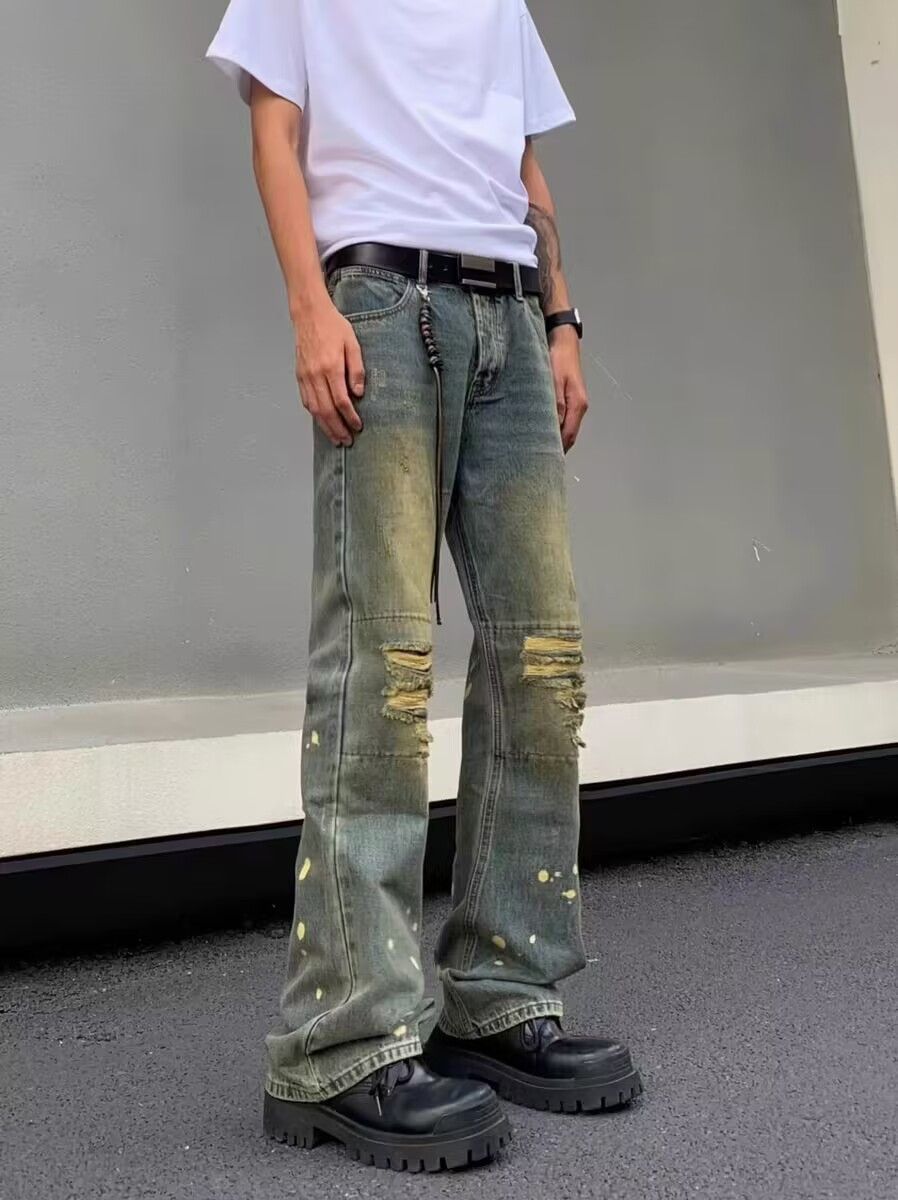 Japanese Brand × Jean Retro nostalgic washed ripped jeans with splashes of ink Size US 32 / EU 48 - 5 Thumbnail