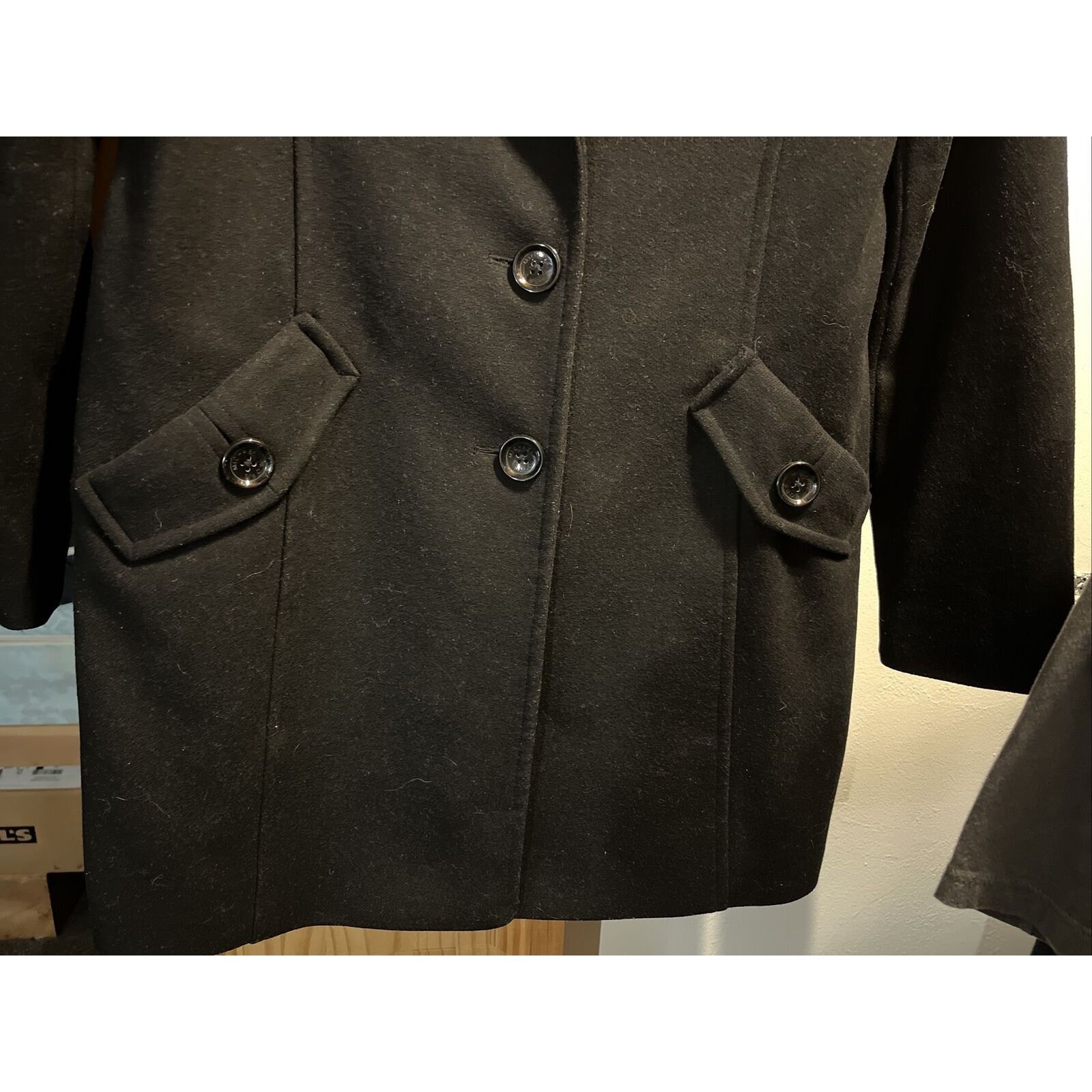 Michael Kors Michael Kors Women’s Size 10 M Black Wool LS Button Coat Size L / US 10 / IT 46 - 8 Thumbnail