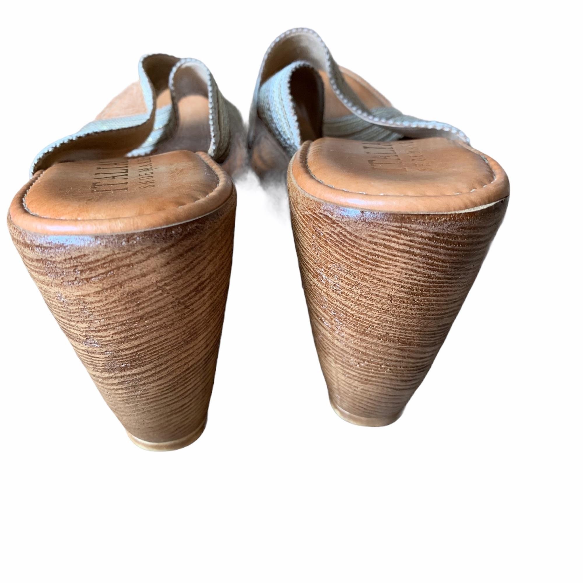 Other Italian Shoemakers Metallic Weave Earthy Boho Wedge Sandals Size US 9 / IT 39 - 4 Thumbnail