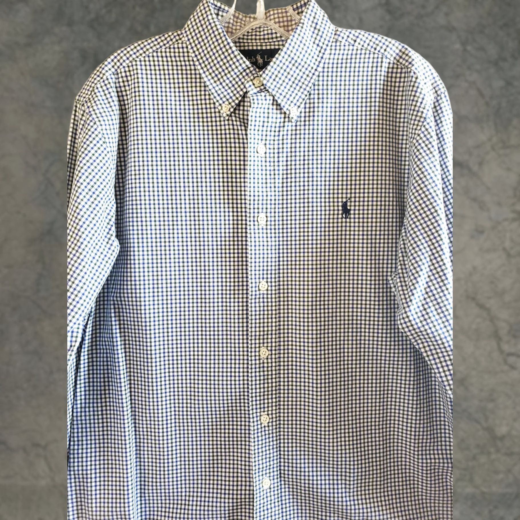 Ralph Lauren Ralph Lauren Button Up Shirt Mens L Classic Fit Blue Green Check Long Sleeve Size US L / EU 52-54 / 3 - 1 Thumbnail