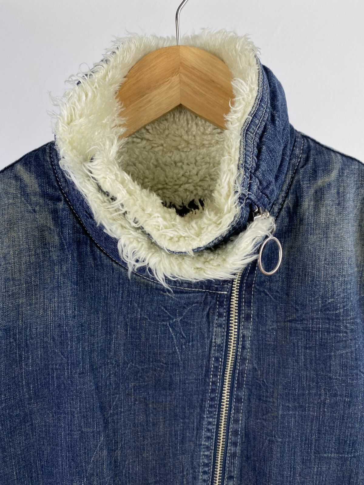 Hysteric Glamour 2000’s Hysterics High Collar Faux Fur Lining Denim Jacket Size S / US 4 / IT 40 - 3 Thumbnail