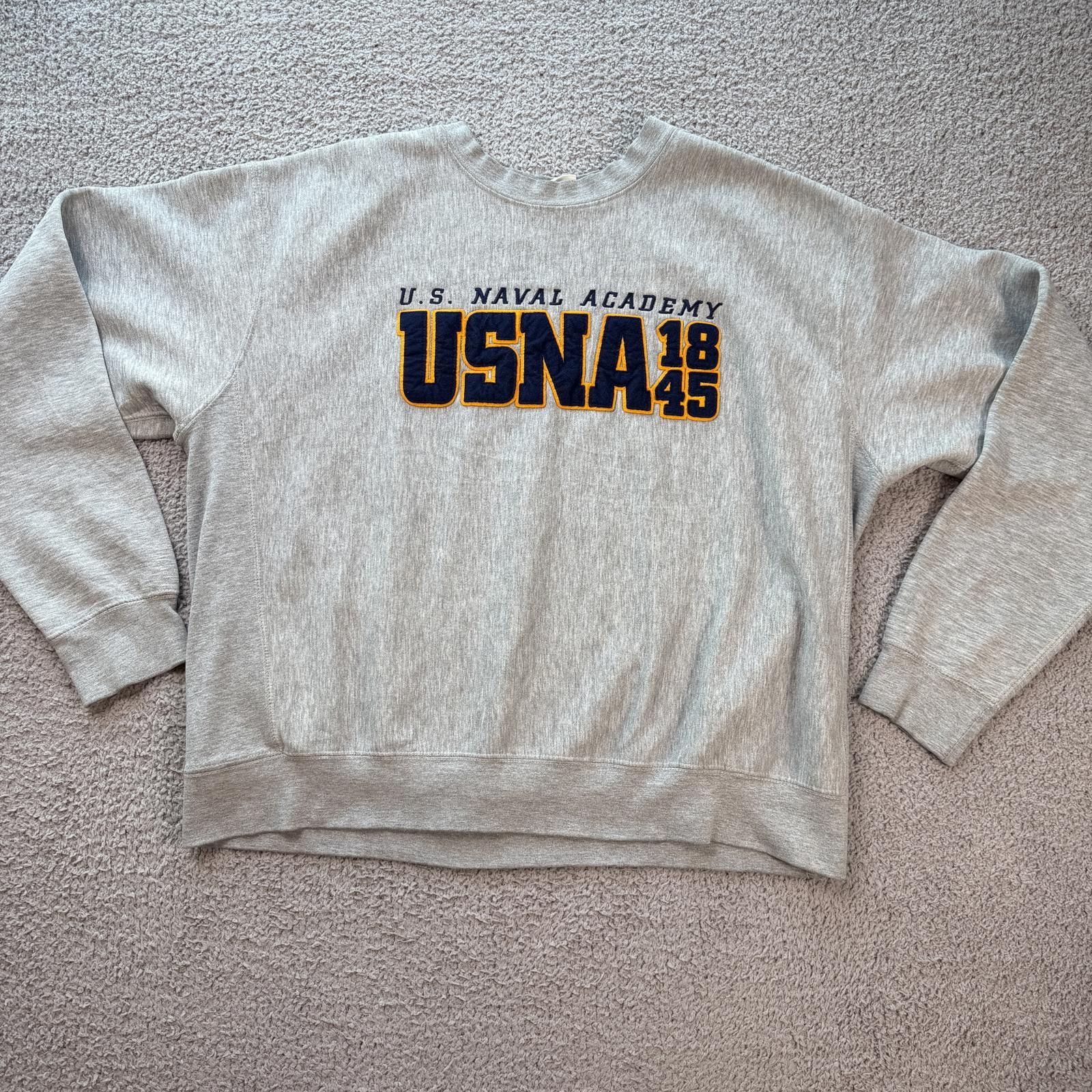 Other Vintage 90s US Naval Academy USNA 1845 Crewneck Sweatshirt Size US XL / EU 56 / 4 - 1 Thumbnail