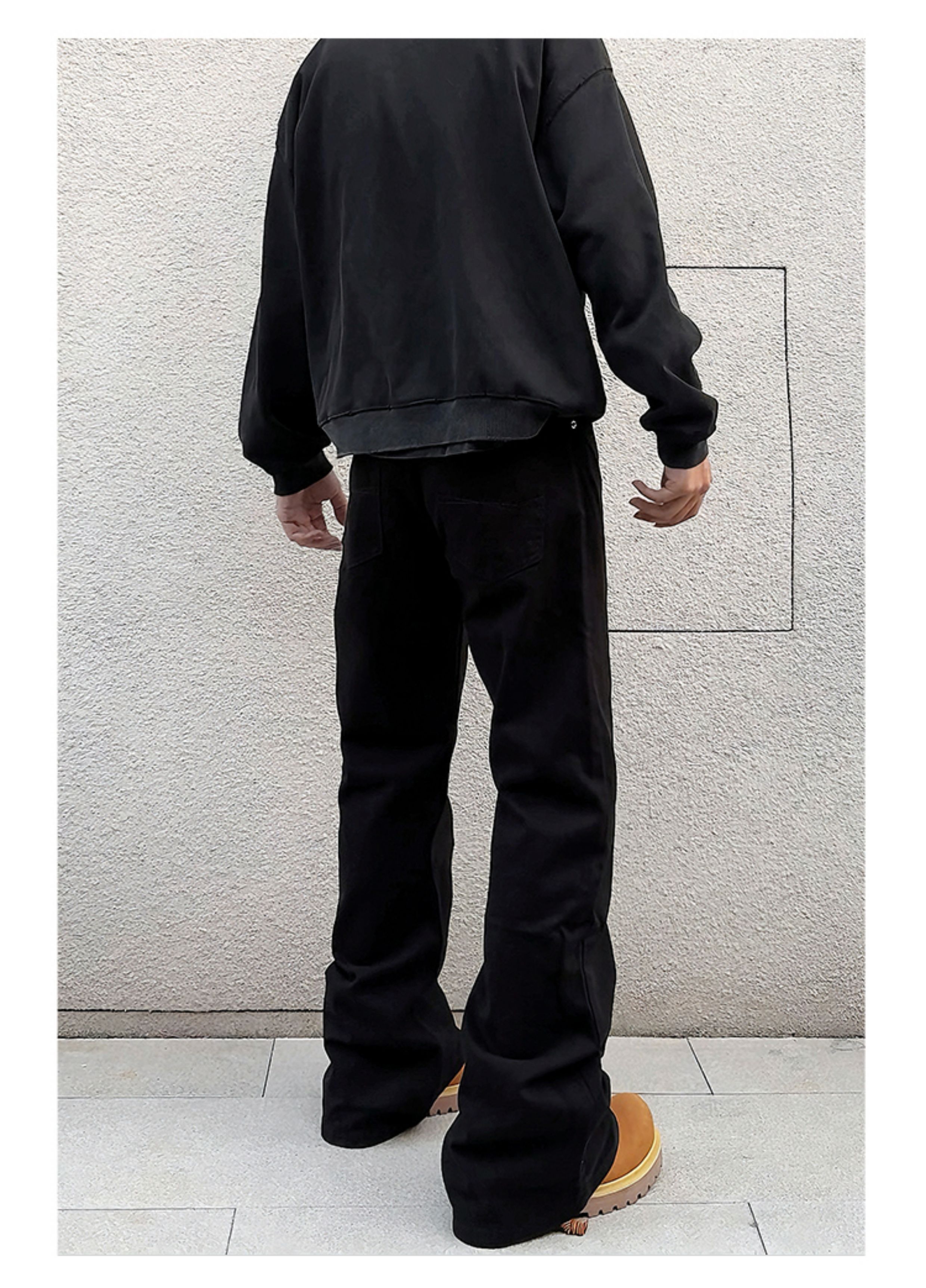 Jean Black Stacked Flared Jeans Size US 32 / EU 48 - 6 Thumbnail