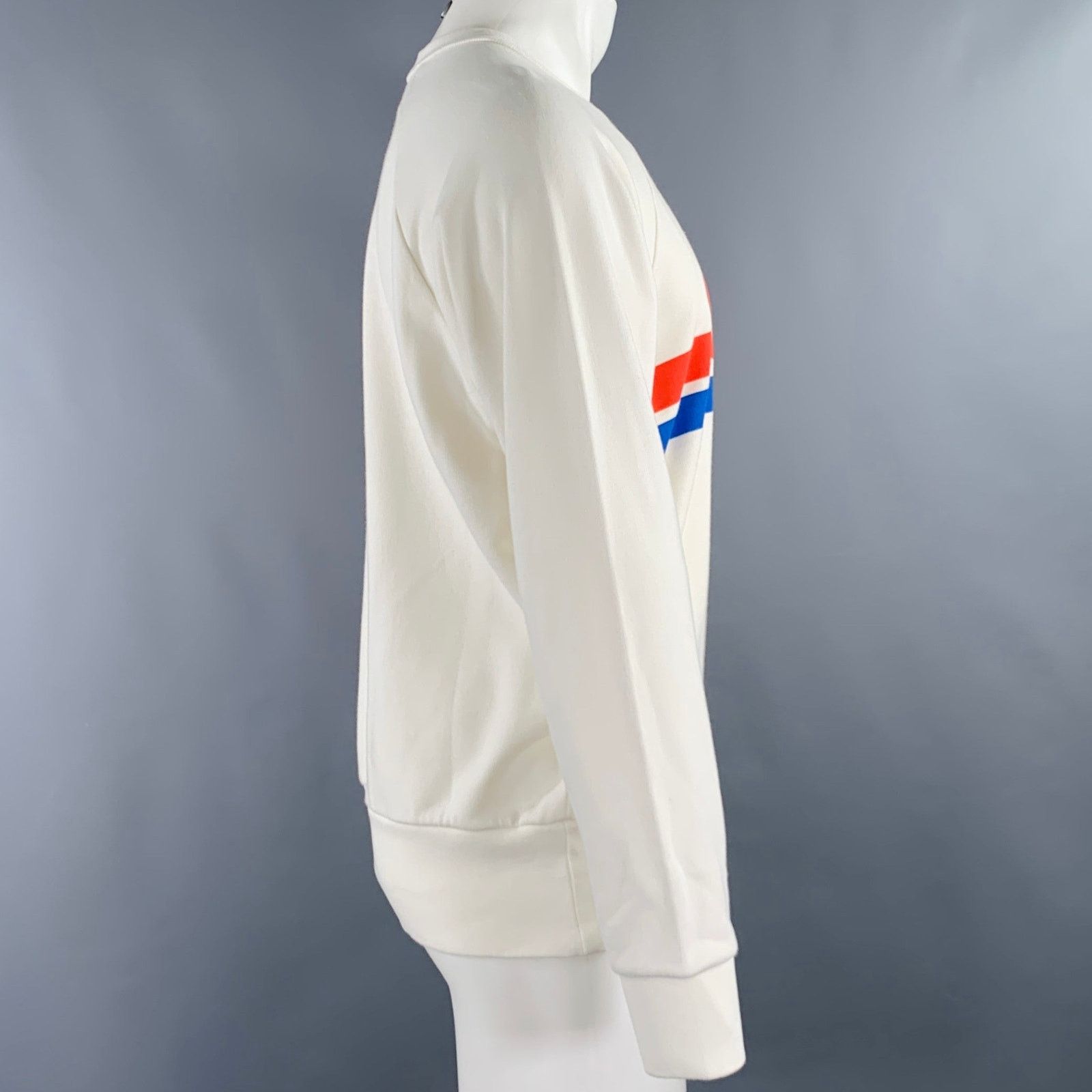 Givenchy S Cream Red Cotton -GV World Tour- Graphic Sweatshirt Size US S / EU 44-46 / 1 - 2 Thumbnail