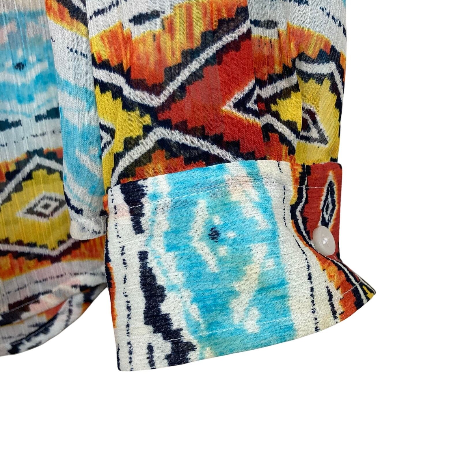 Bebe Vintage Jones New York Western Print Button Down Blouse Sz M Size M / US 6-8 / IT 42-44 - 2 Thumbnail