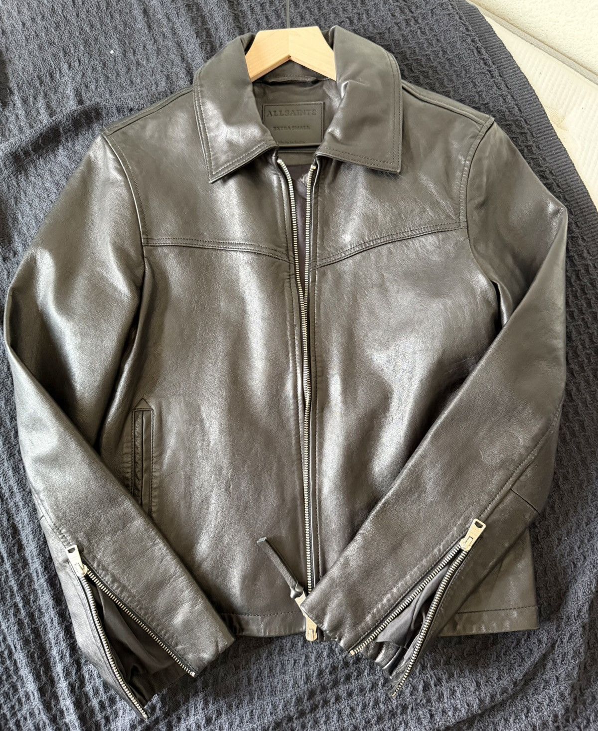 Allsaints Allsaints - Tune cropped zip up leather jacket Size US XS / EU 42 / 0 - 6 Thumbnail