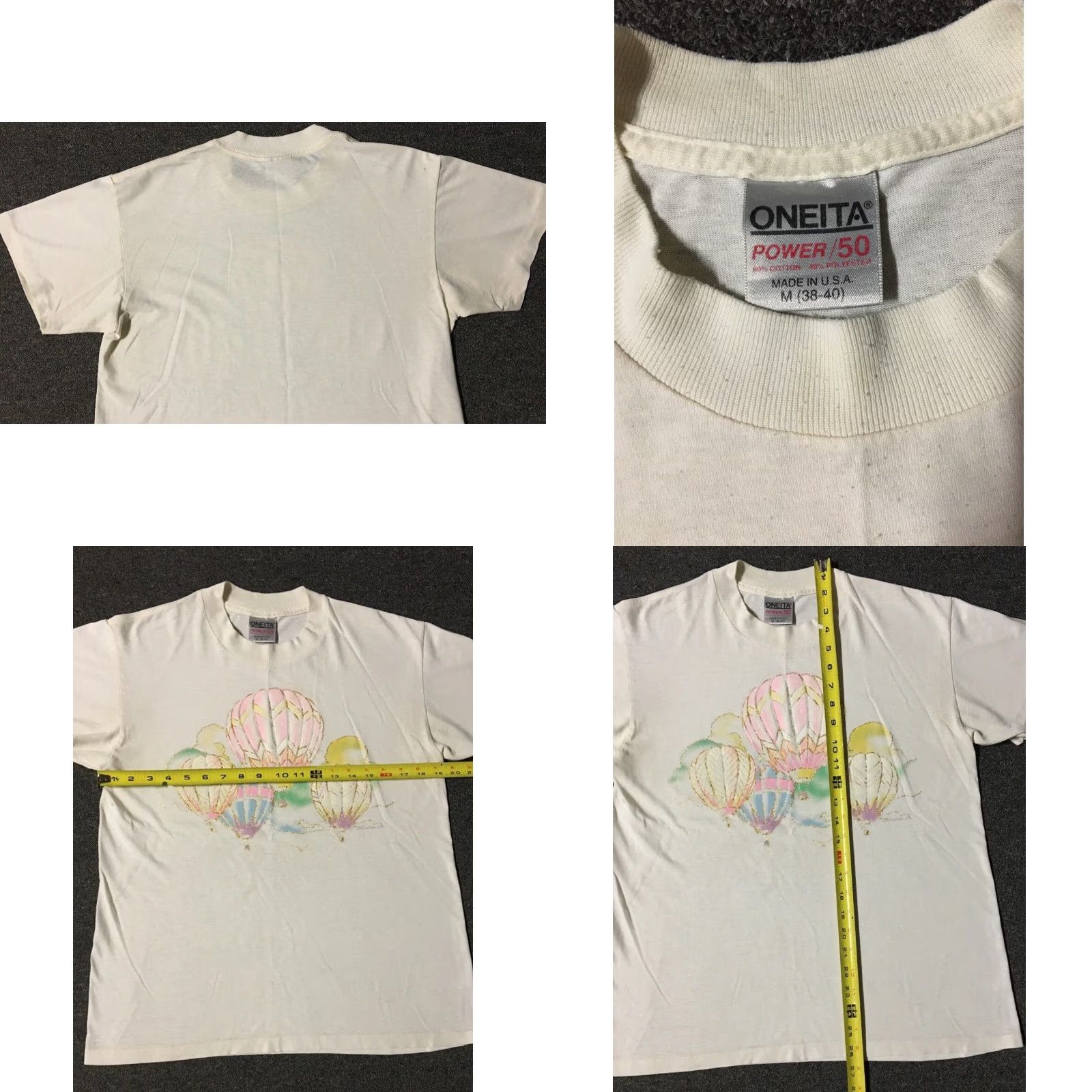 Vintage Vtg 80s Hot Air Balloon Shirt S White USA Nature Grunge 90s Cute Graphic Tee? Size US S / EU 44-46 / 1 - 8 Thumbnail