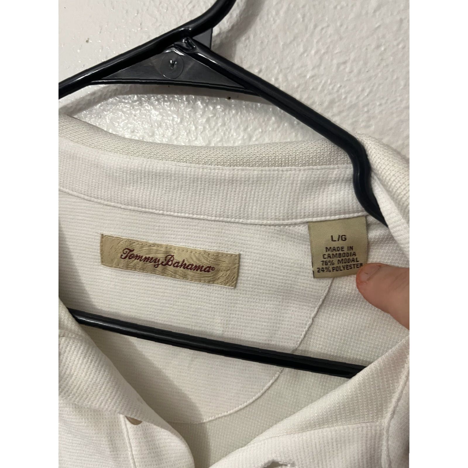 Tommy Bahama VINTAGE Tommy Bahama Polo Shirt Men L White Short Sleeve Modal Blend Adult Large White Polo Men's Size US L / EU 52-54 / 3 - 2 Thumbnail
