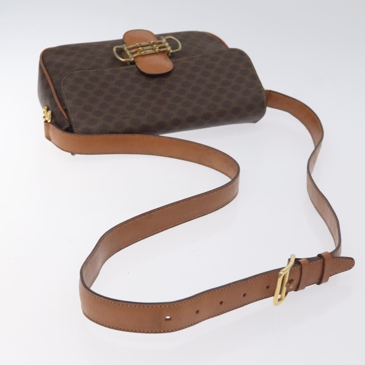 Celine CELINE Macadam Canvas Shoulder Bag Pvc Leather Brown Gold Size ONE SIZE - 7 Thumbnail