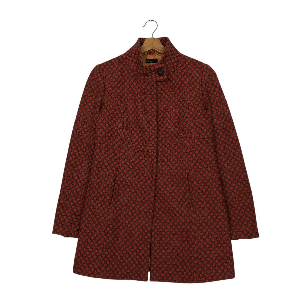 Benetton 🔥BUTTON WOOL POLKADOT DESIGN STILE BENETTON JACKET Size M / US 6-8 / IT 42-44 - 3 Thumbnail