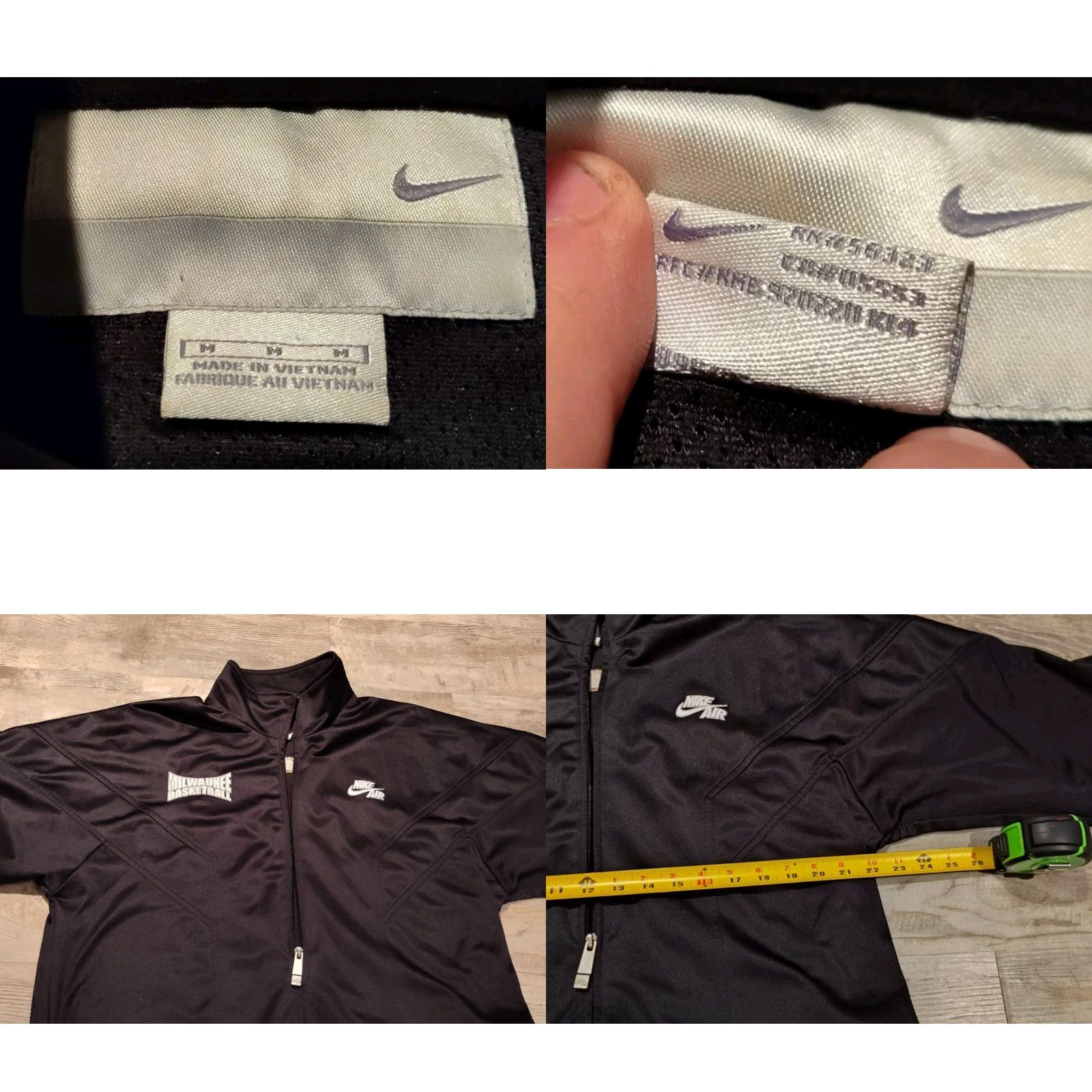 Nike Vintage Nike Air UW Milwaukee Panthers Basketball Full Zip Jacket Size M Black Size US 31 - 8 Thumbnail
